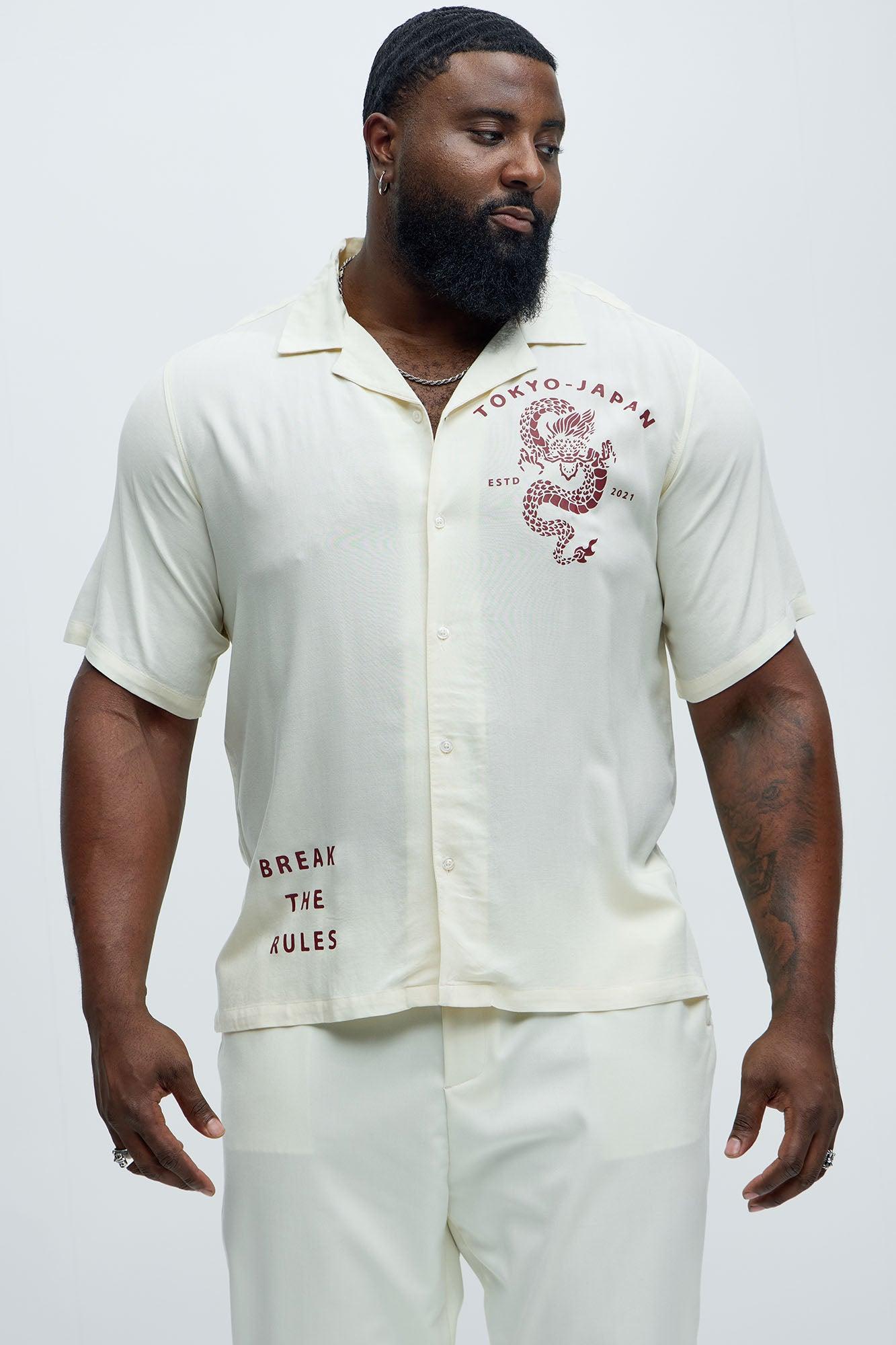 Tokyo-Japan Embroidered Shirt - Red/White Product Image