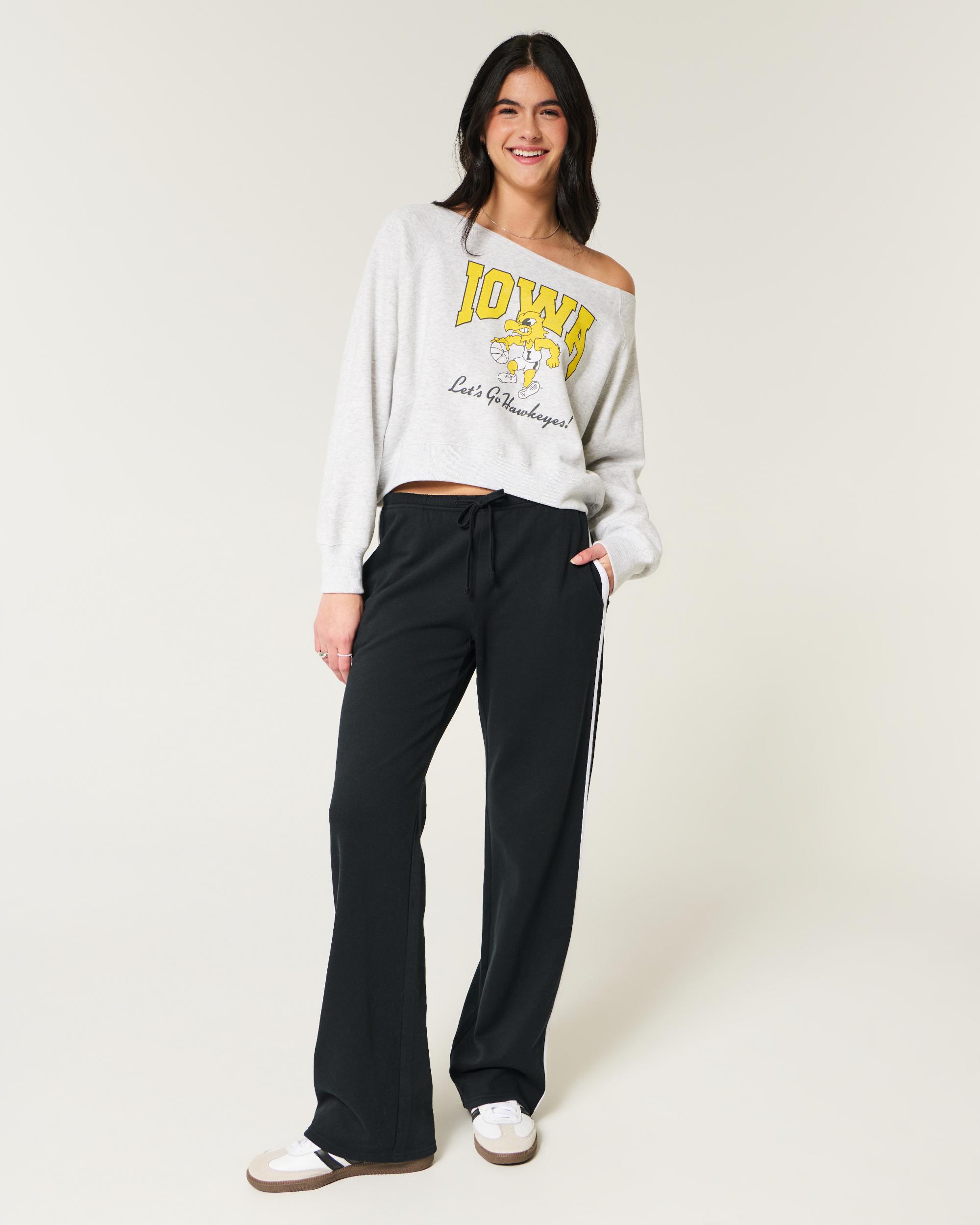 Easy Off-the-Shoulder Indiana University Graphic Sweatshirt Product Image