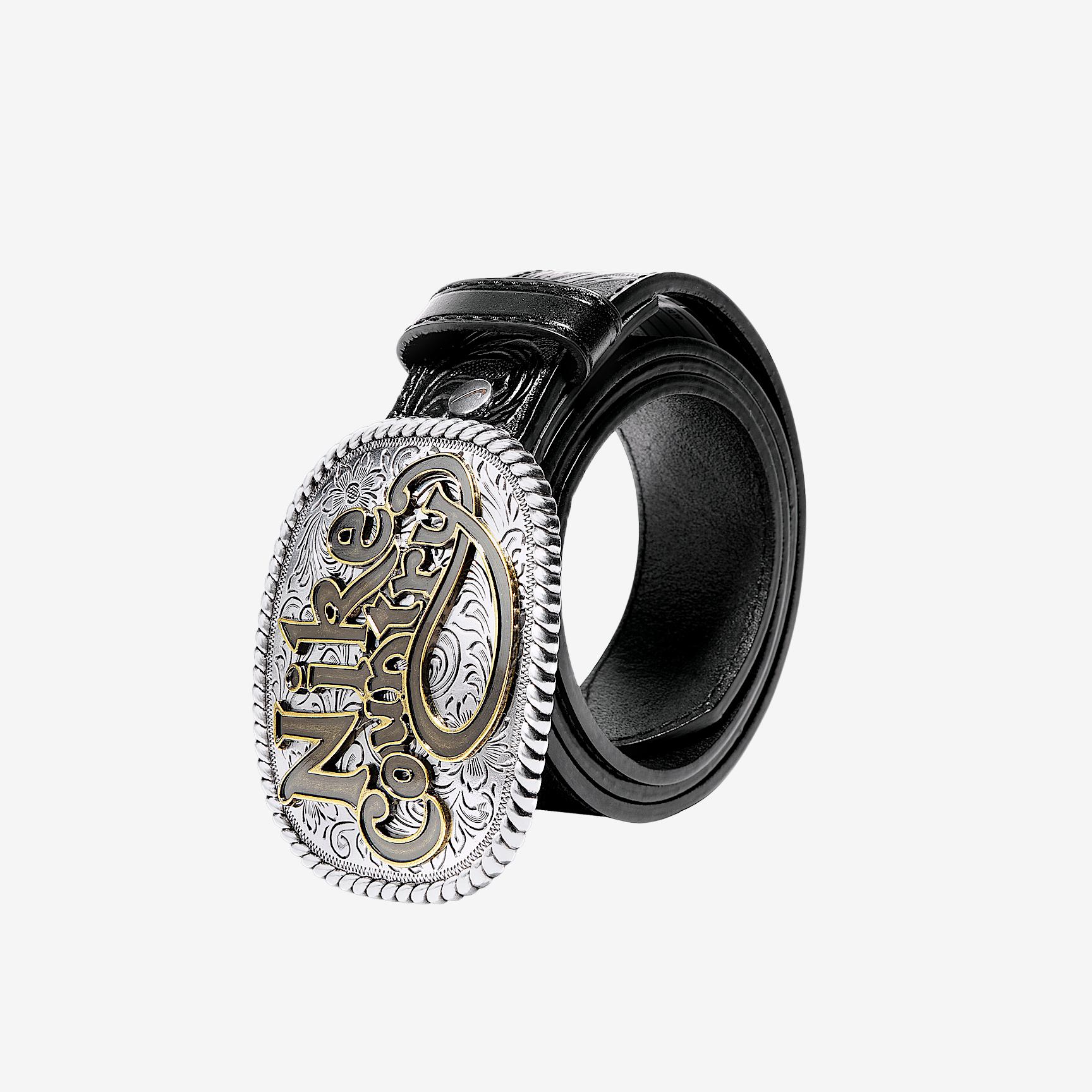 Nike Country Men's Plaque Buckle Embossed Leather Belt Product Image