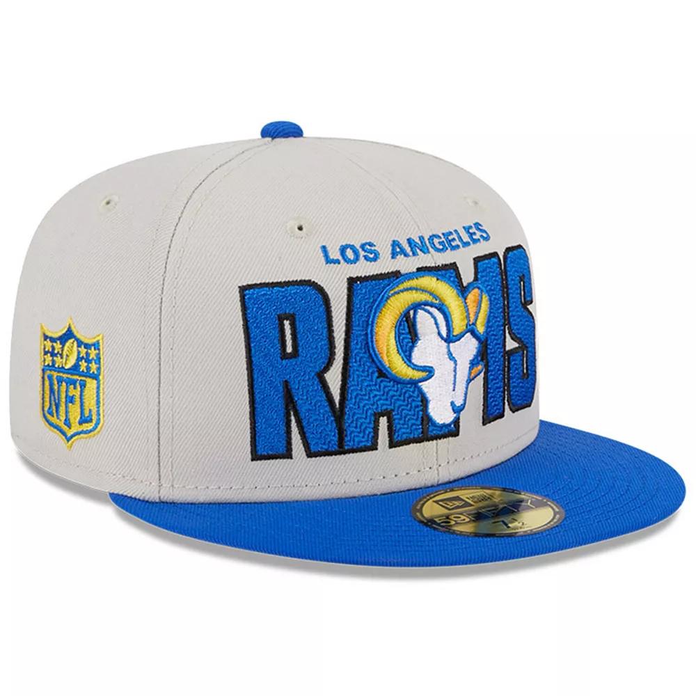Men's New Era Stone/Royal Los Angeles Rams 2023 NFL Draft On Stage 59FIFTY Fitted Hat, Size: 8, Team Product Image