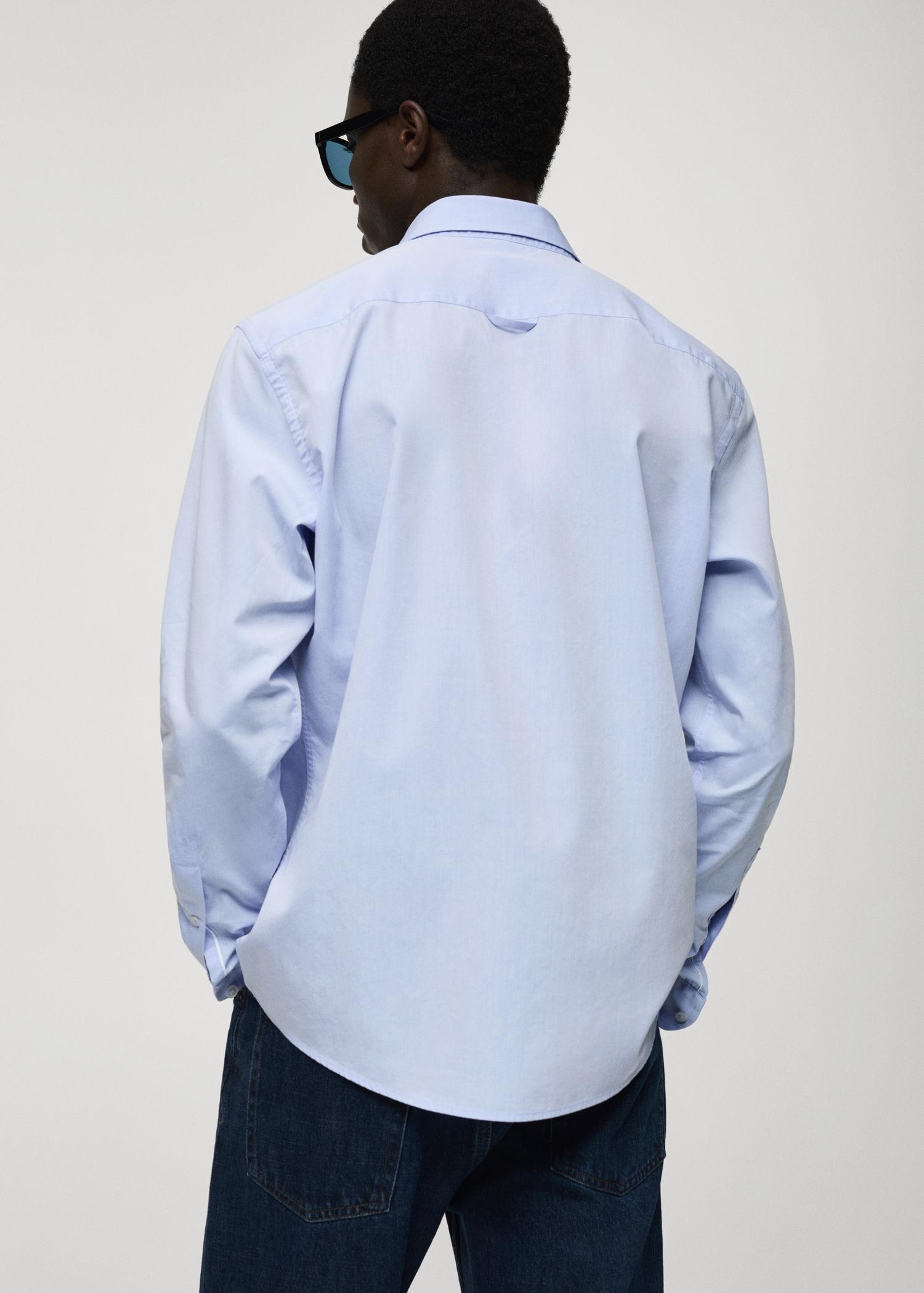 Regular fit end-on-end cotton shirt - Men | MANGO USA Product Image