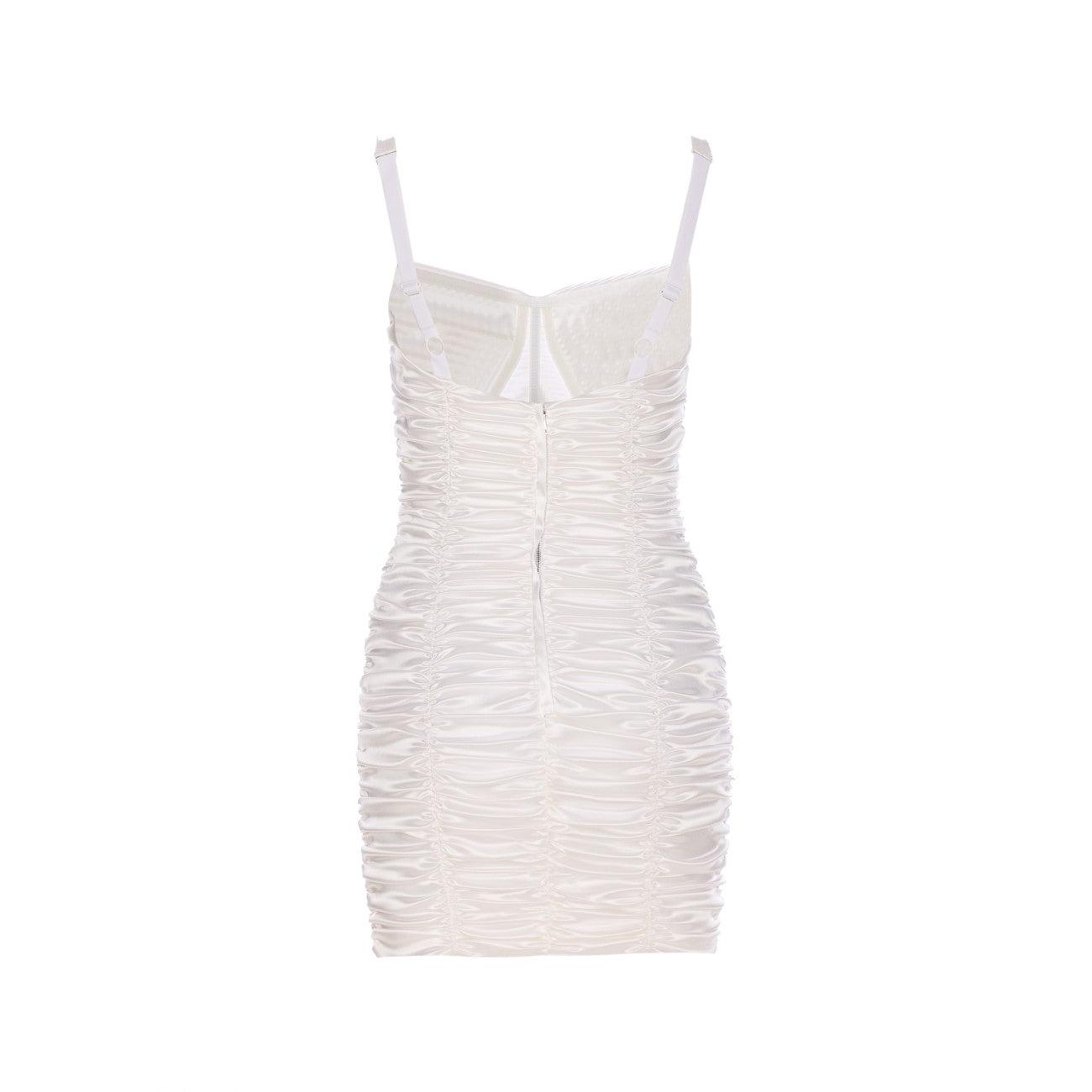 DOLCE & GABBANA Knee Length Dress Adjustable Straps In White Product Image