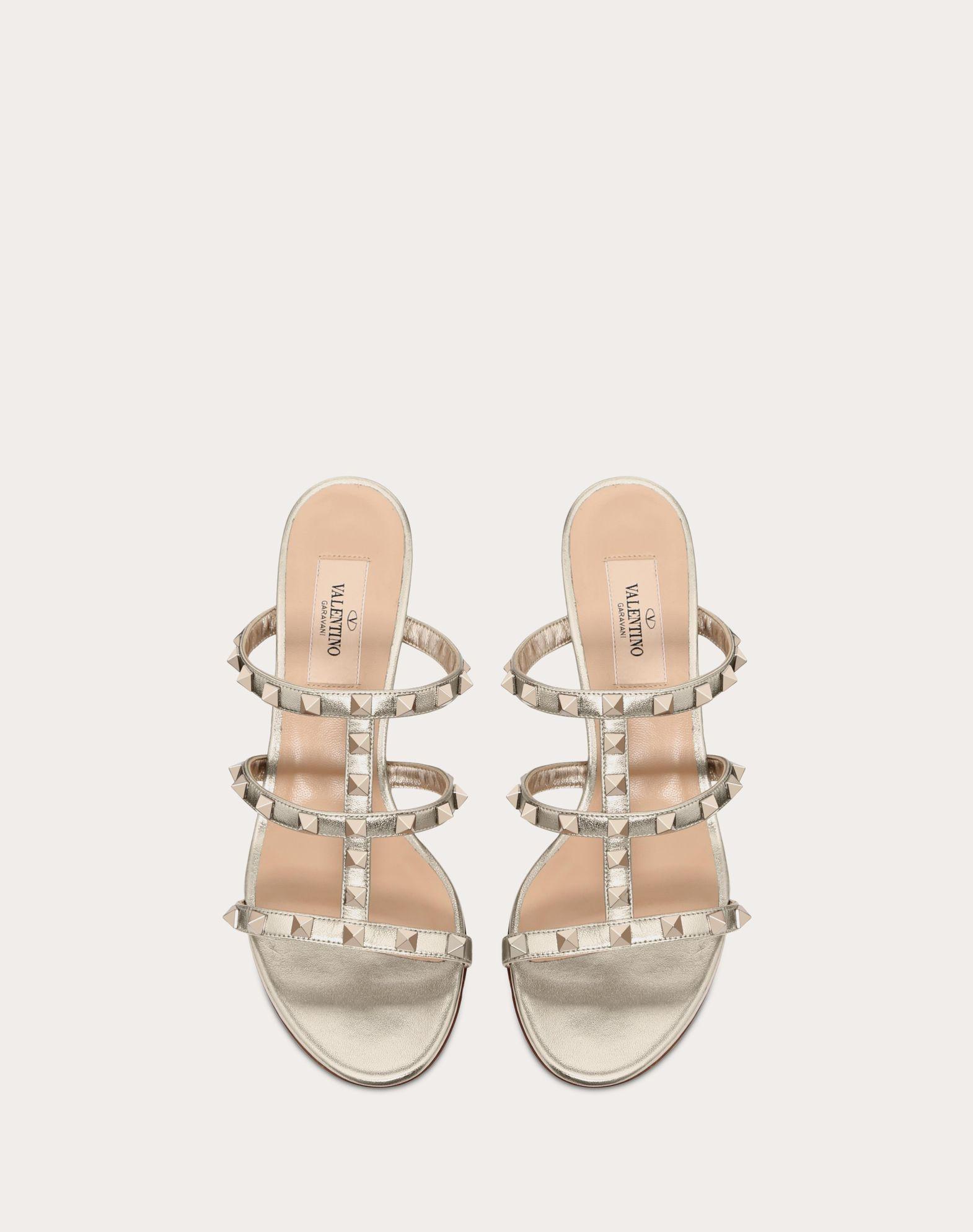 Rockstud Metallic Calfskin Leather Slide Sandal 60 Mm Product Image