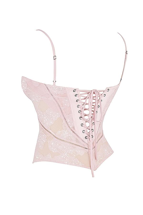 Lisette  pink floral lace camisole Product Image