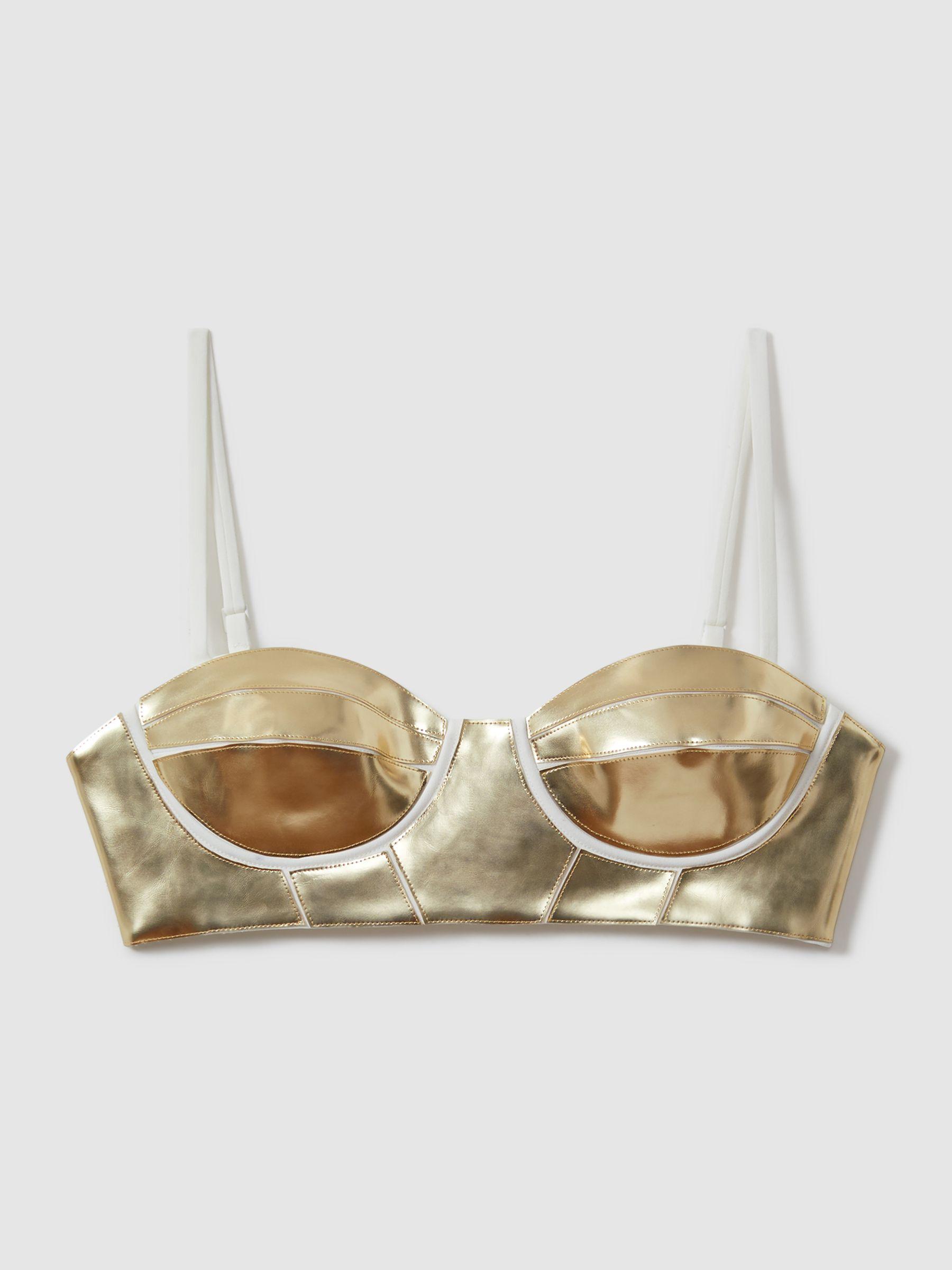Atelier Metallic Bustier Top in Gold Product Image