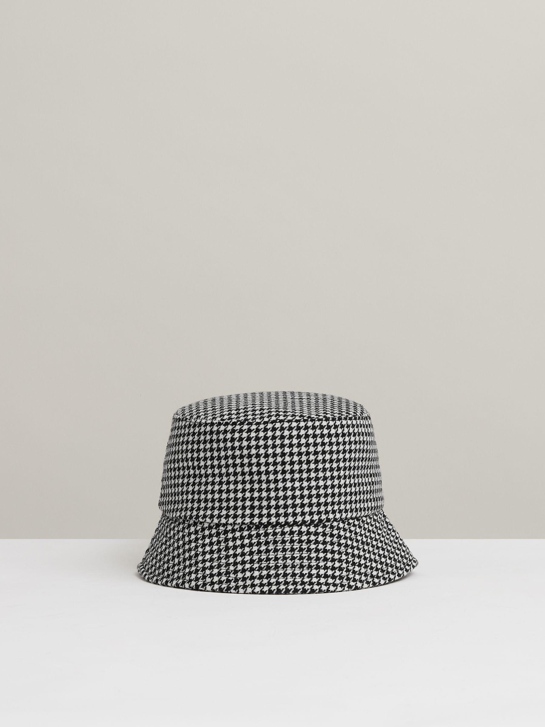 Wool Dogtooth Bucket Hat in Black/White Product Image