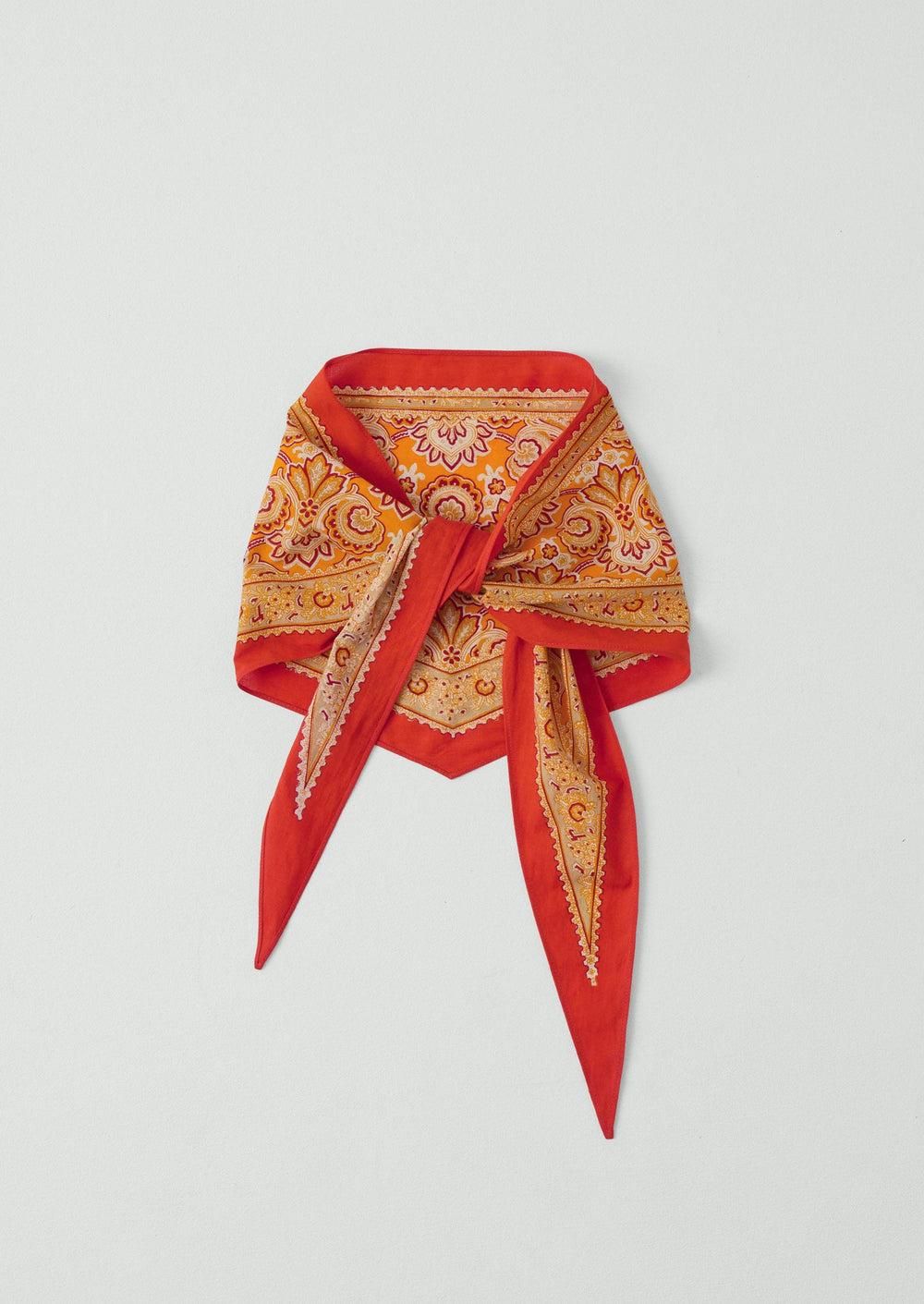 Paisley Print Cotton Bandana | Nasturtium Product Image