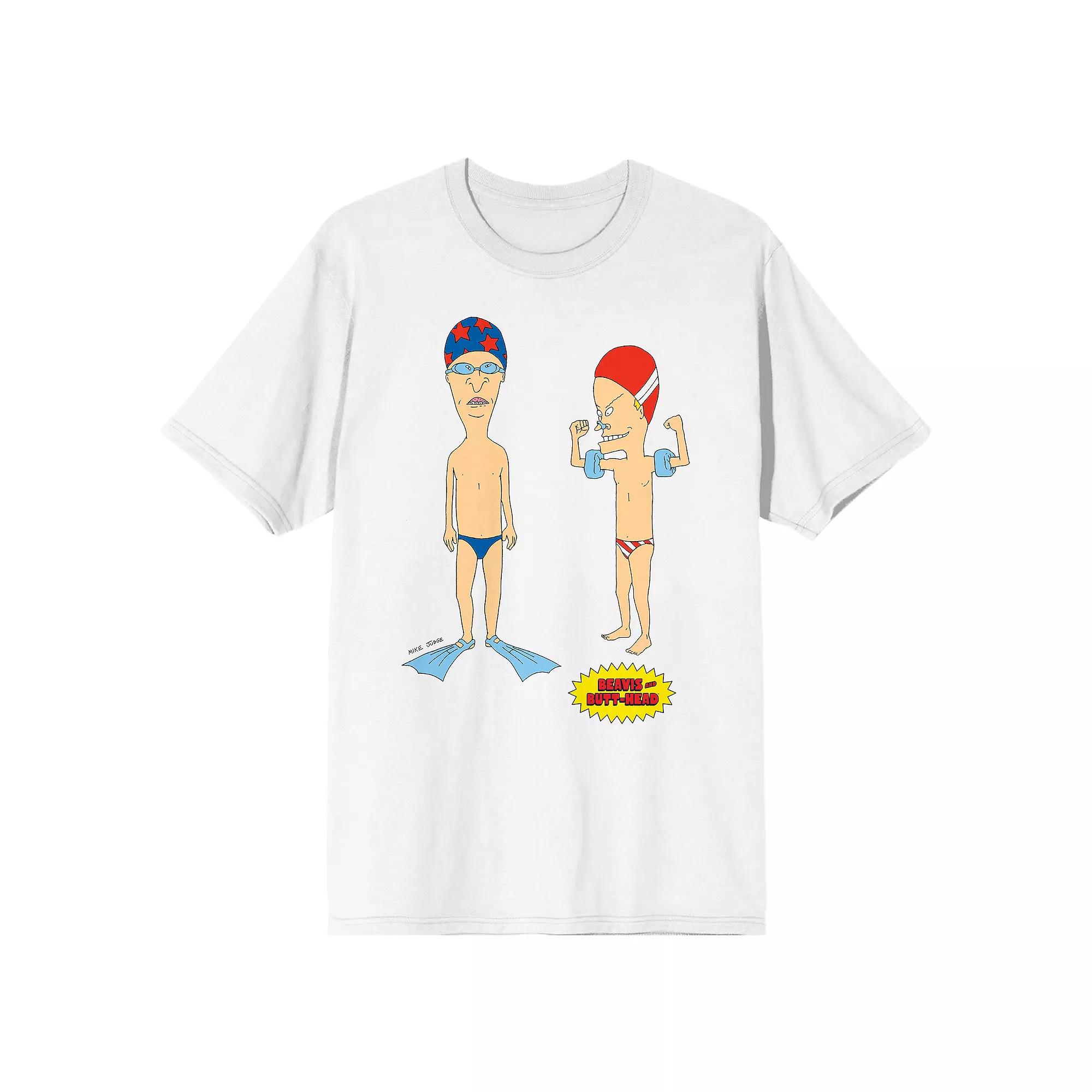 Men's Beavis & Butthead Swimming Short Sleeve Graphic Tee,  Product Image