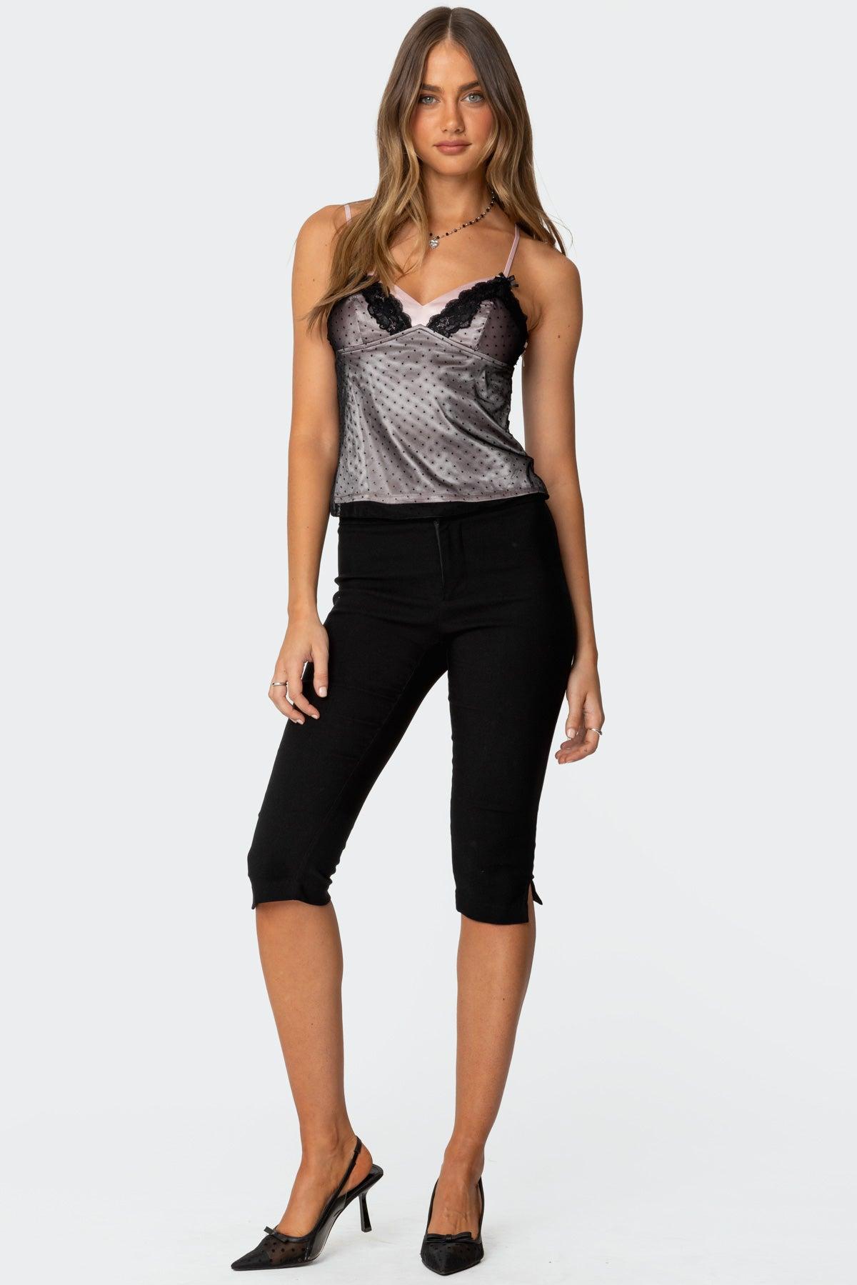 Janie Layered Polka Dot Mesh Top Product Image