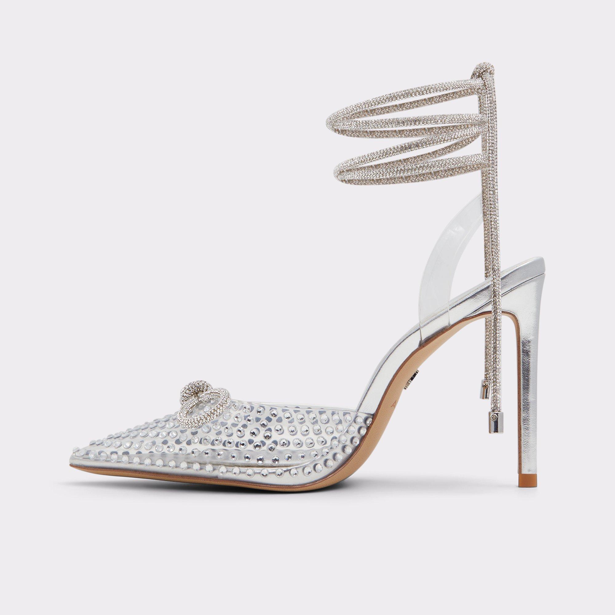 Tenzin Silver Women's Strappy Heels | ALDO US Product Image