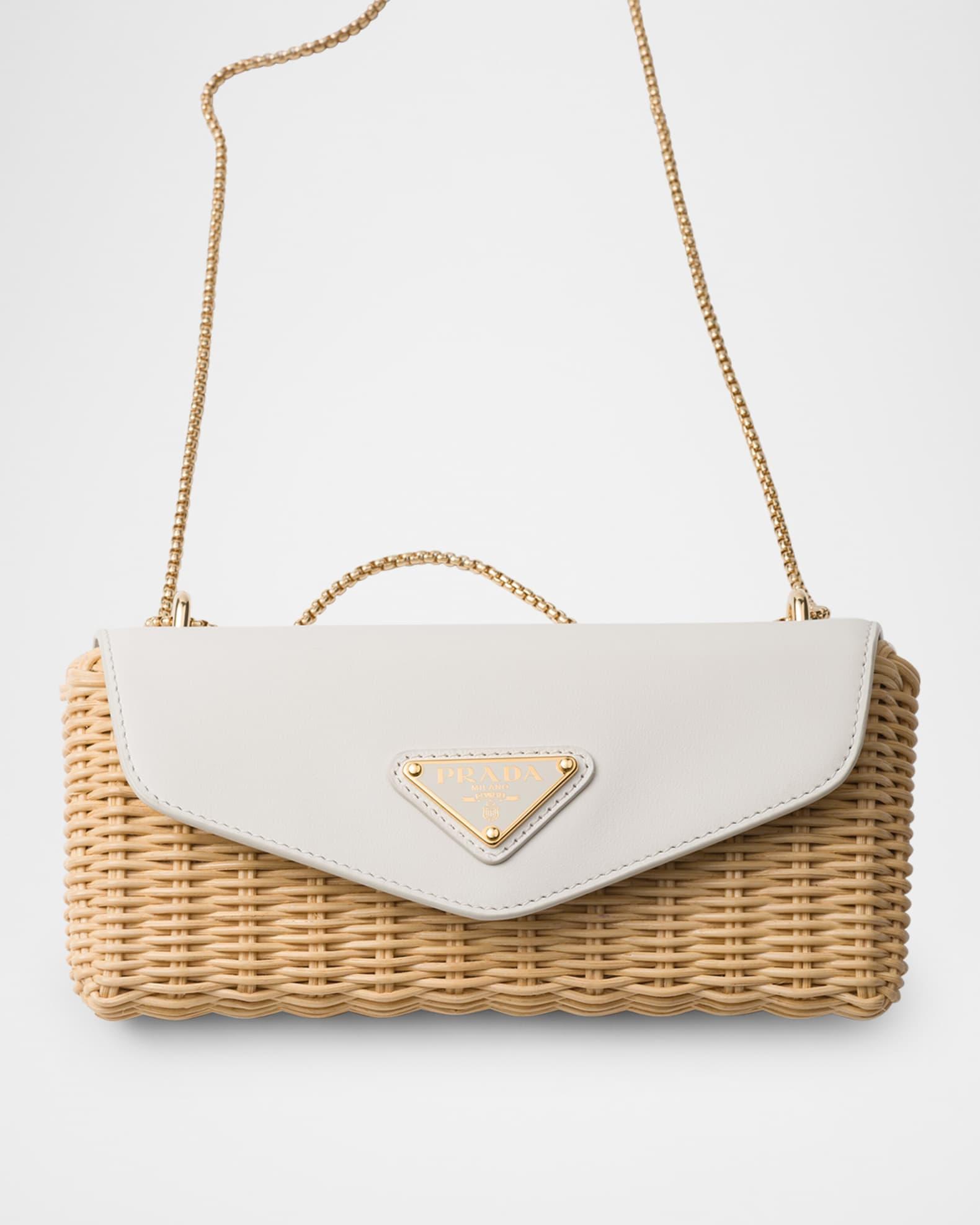 Wicker and Leather Mini Crossbody Bag Product Image