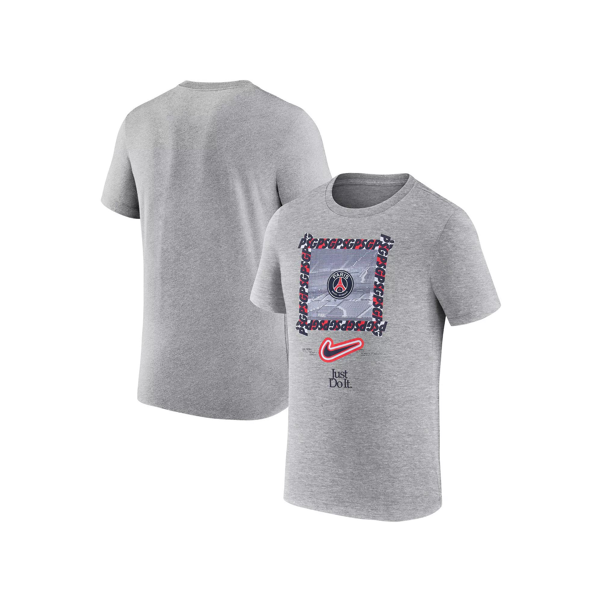 Men's Nike Heather Gray Paris Saint-Germain DNA T-Shirt, Size: Medium, Psg Grey Product Image