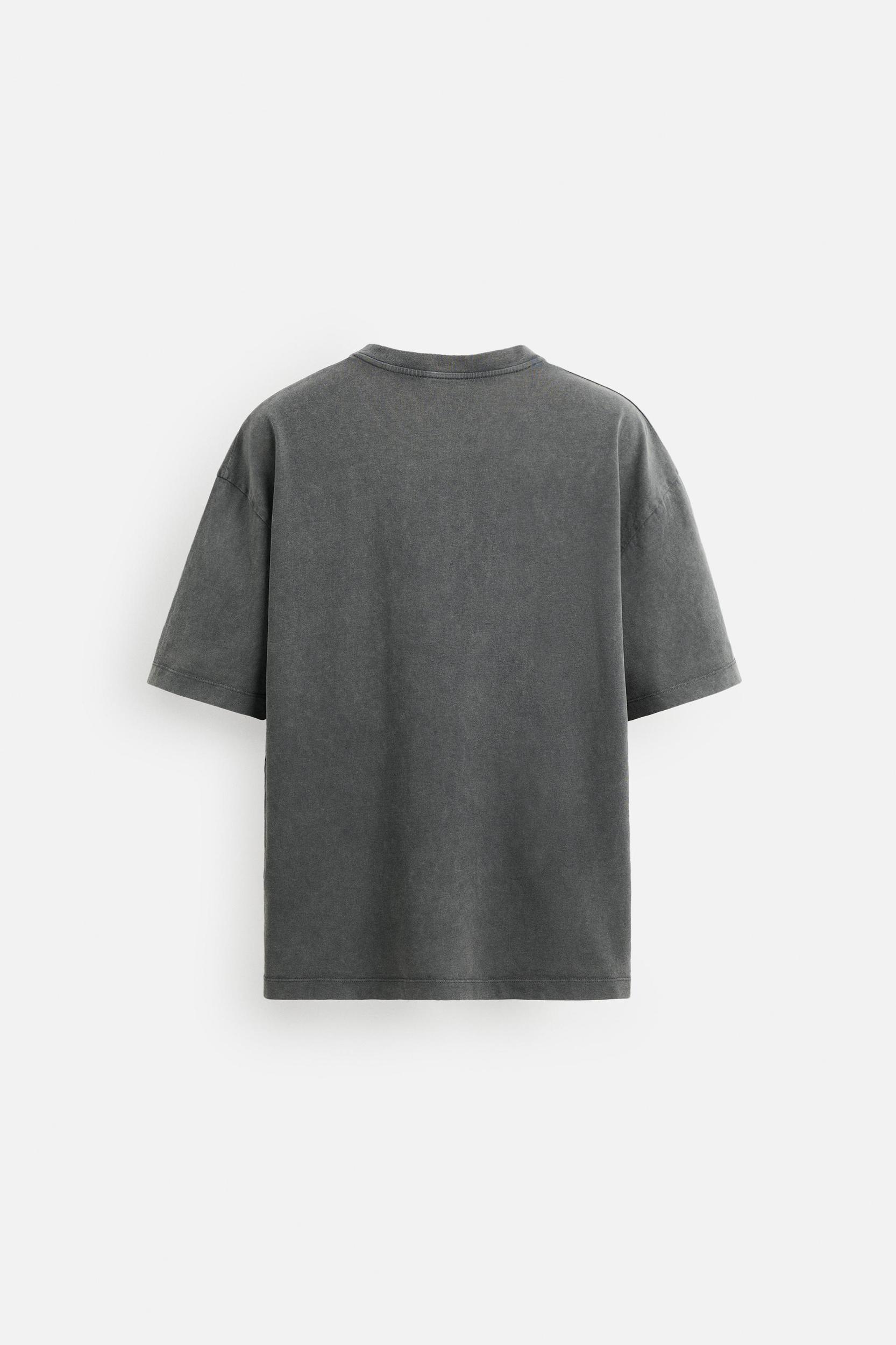 WASHED T-SHIRT WITH CONTRAST PRINT Product Image