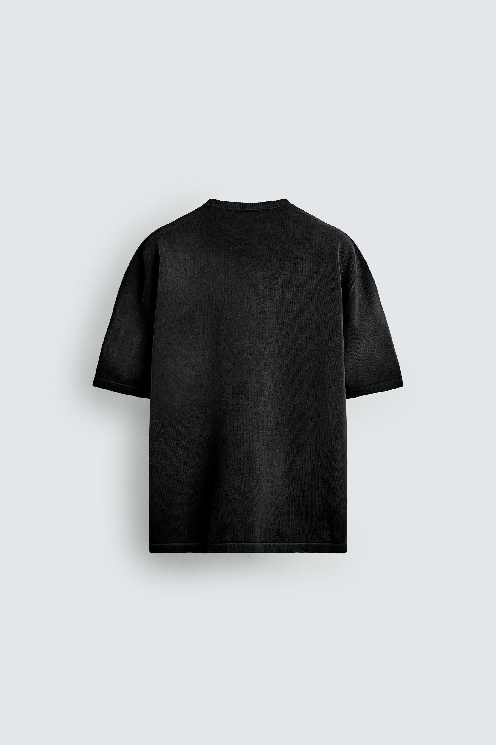 WASHED PRINT KNIT T-SHIRT Product Image