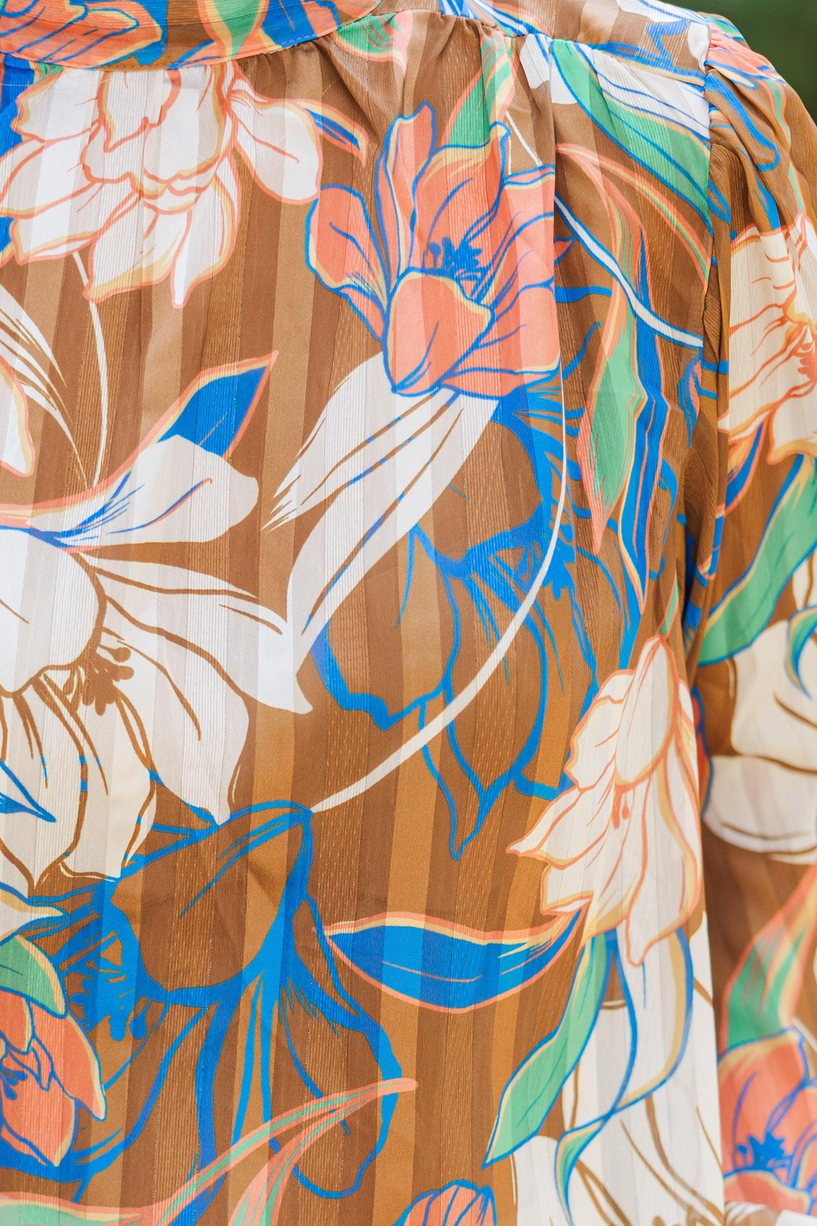 Think It Through Brown Floral Blouse Female Product Image