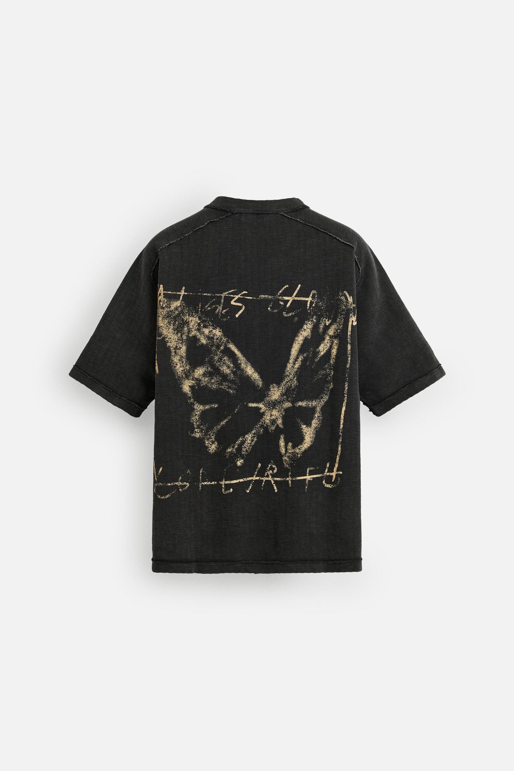 WASHED PRINT KNIT T-SHIRT Product Image