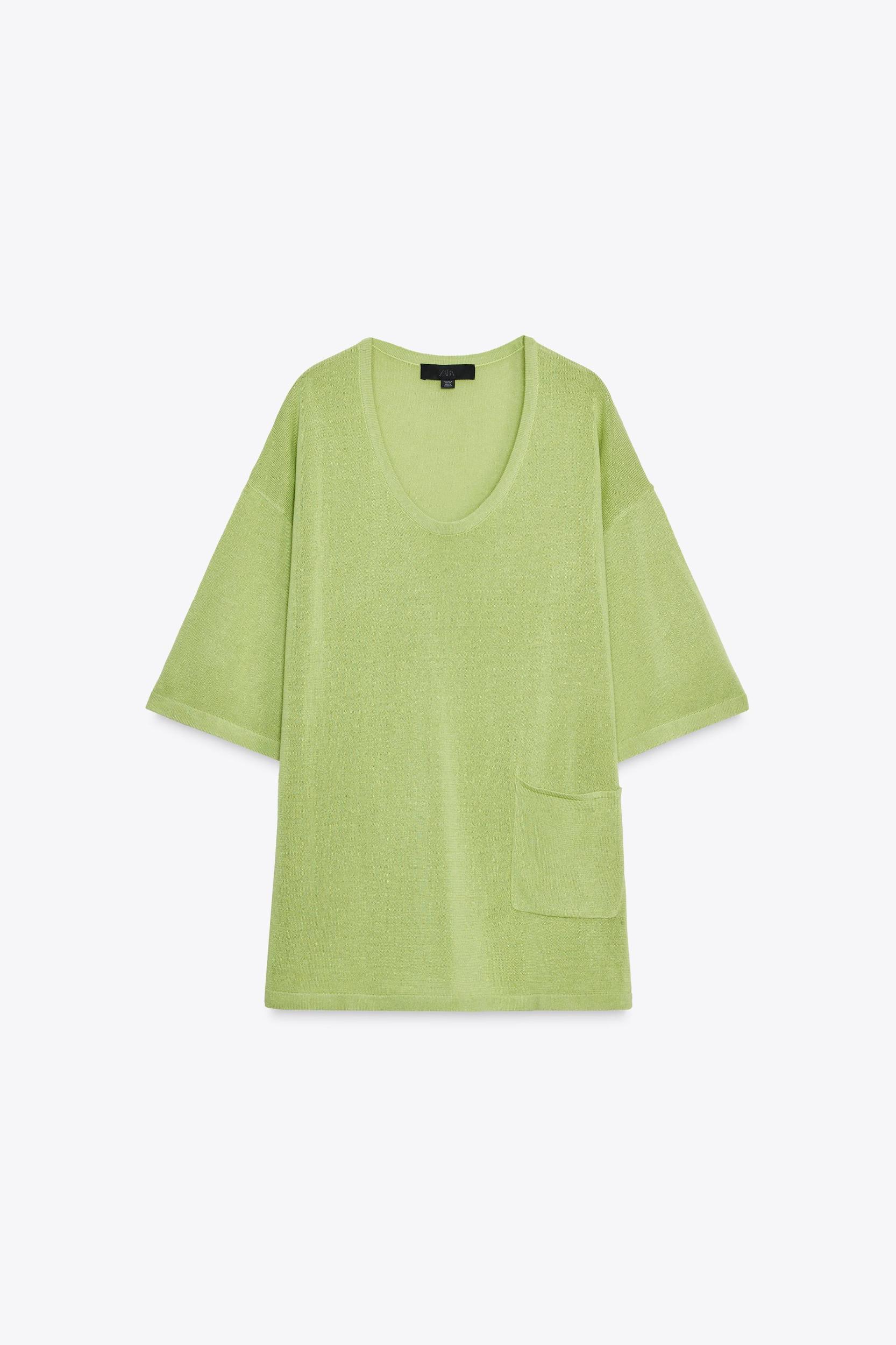 OVERSIZED SHORT SLEEVE KNIT TOP Product Image