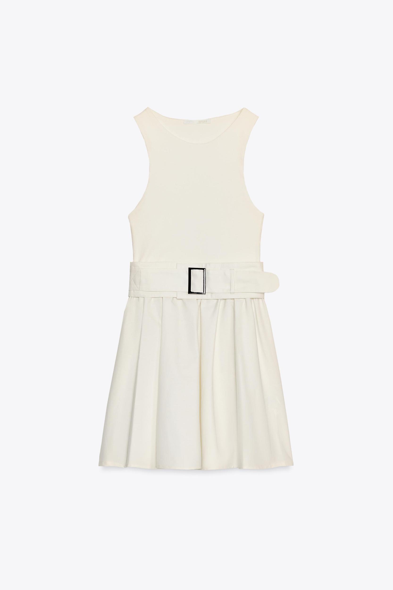 COMBINATION TWILL BELTED DRESS Product Image