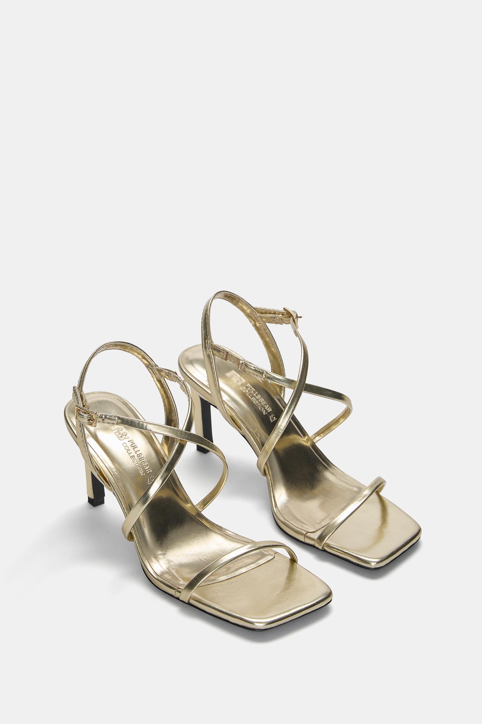 Gold high-heel sandals Product Image