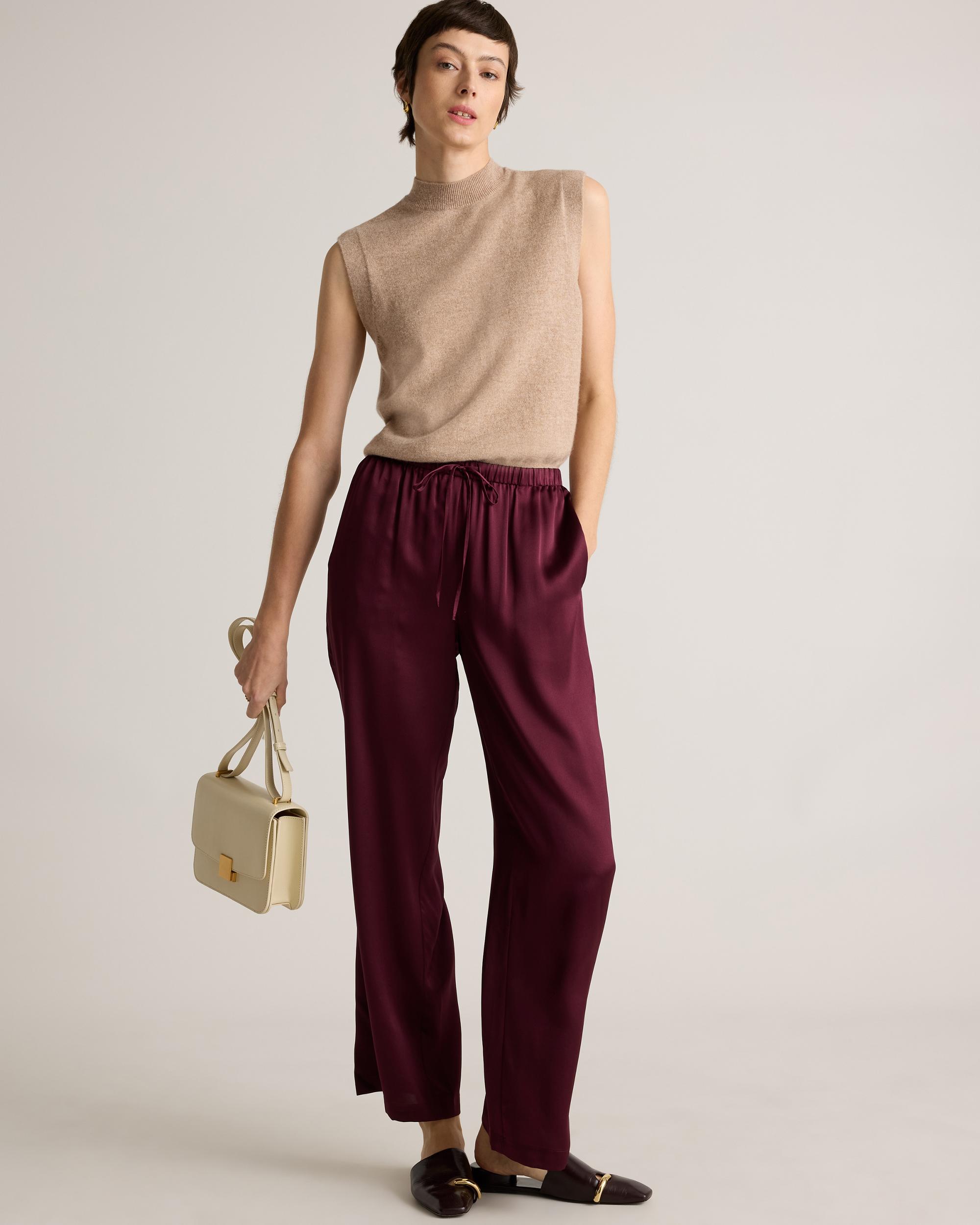 Quince | Women's Drawstring Wide Leg Pants Silk Product Image