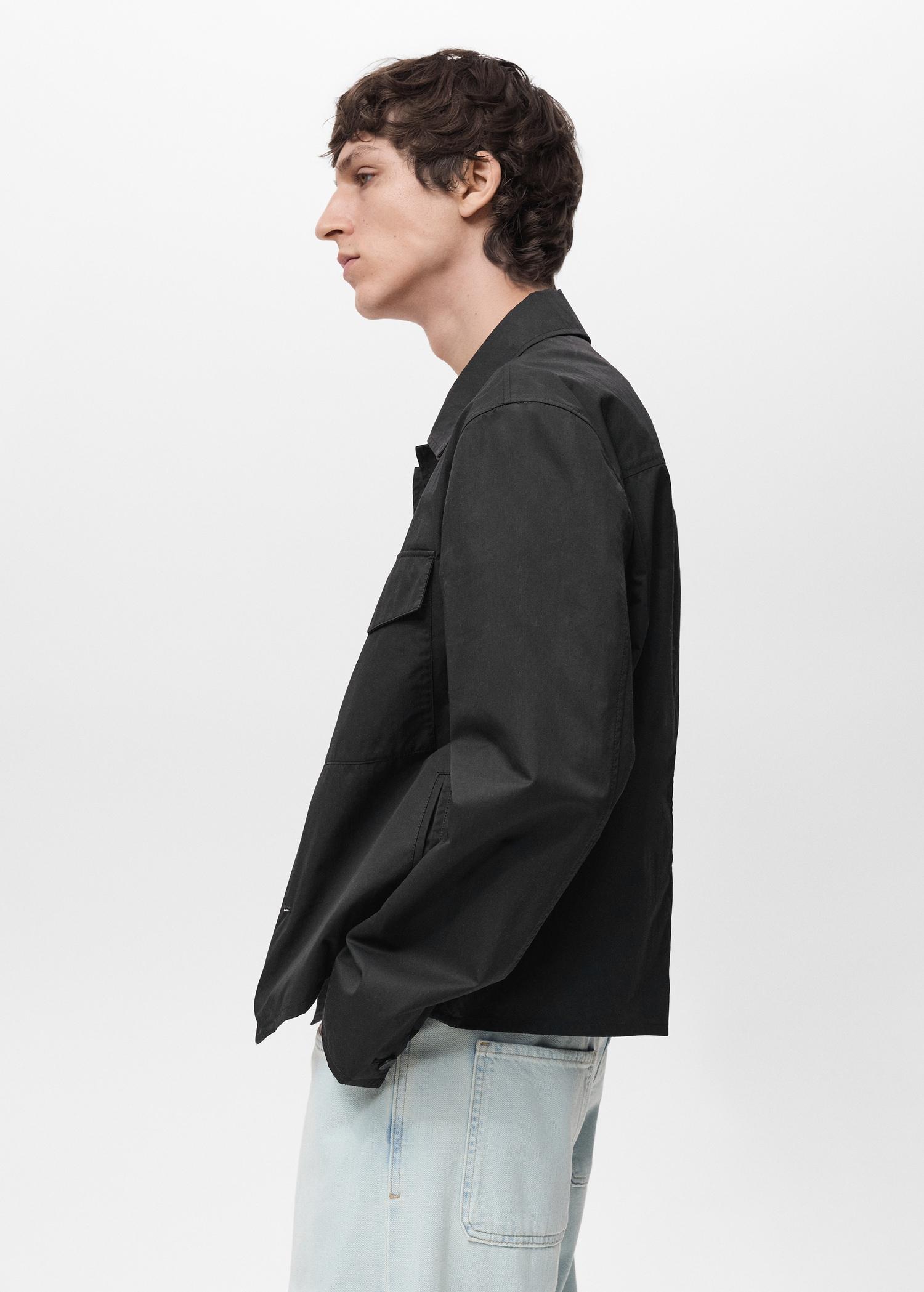Relaxed-fit cotton overshirt - Men | MANGO USA Product Image