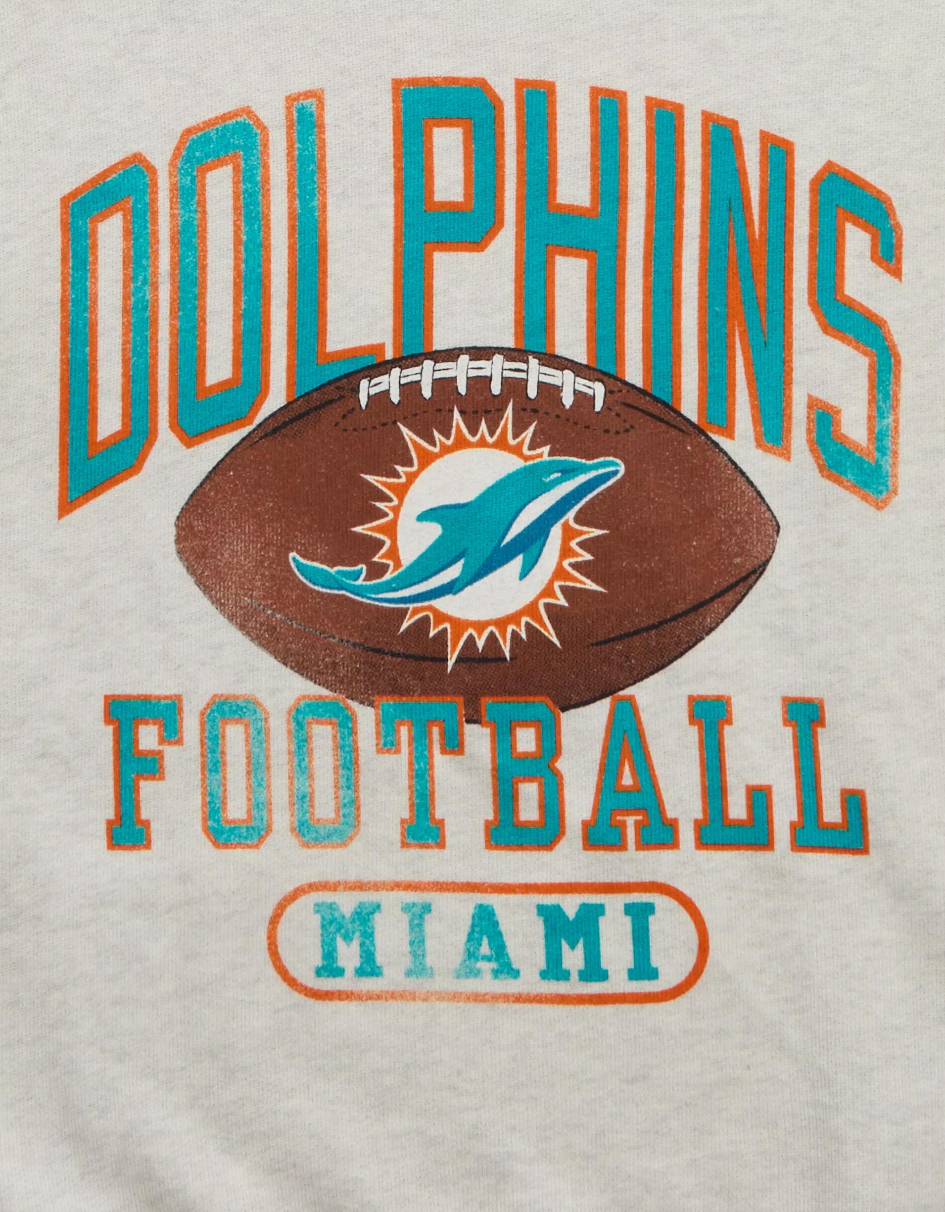 AE NFL Miami Dolphins Graphic Relaxed Fit Sweatshirt Product Image