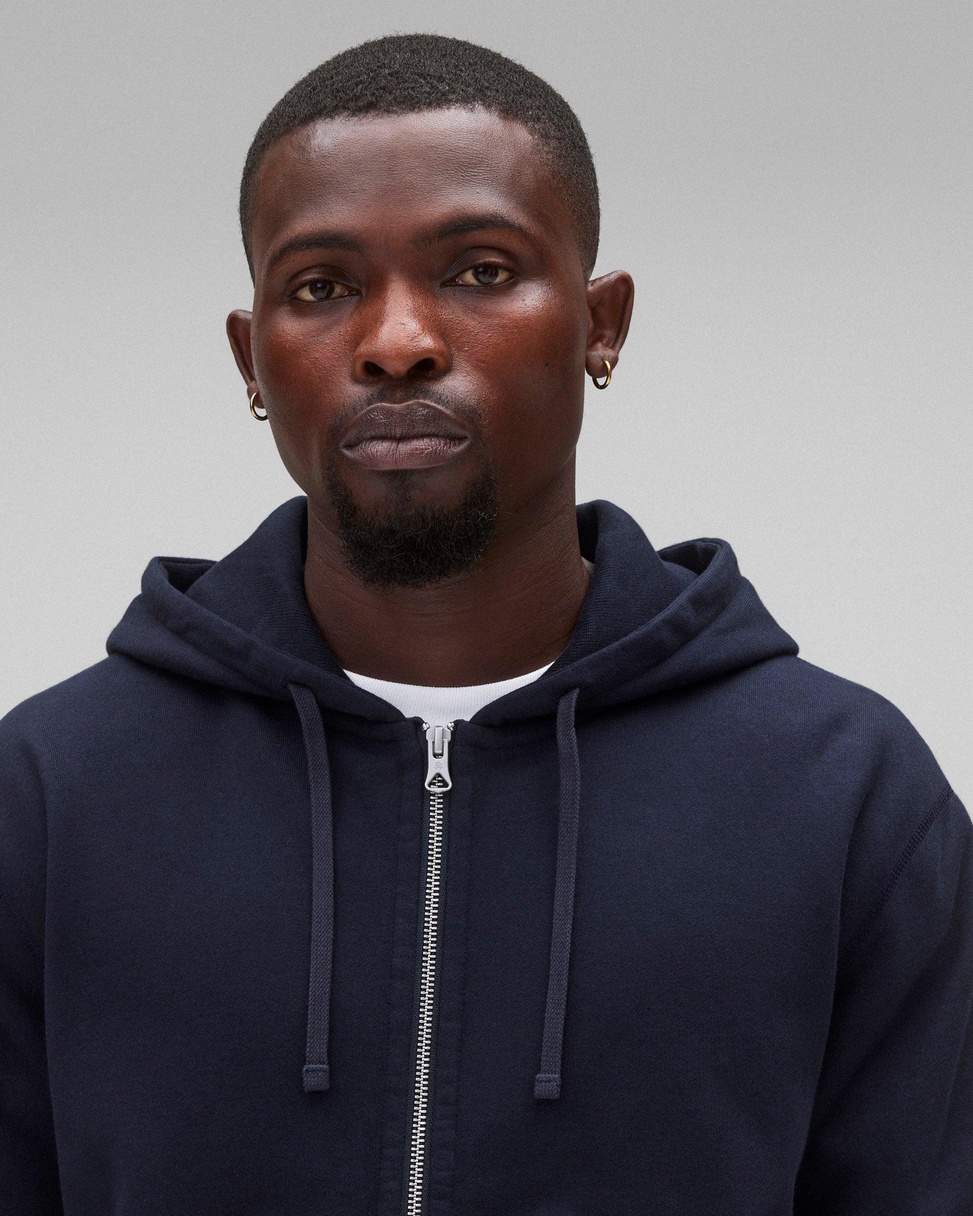 Midweight Terry Standard Zip Hoodie Male Product Image