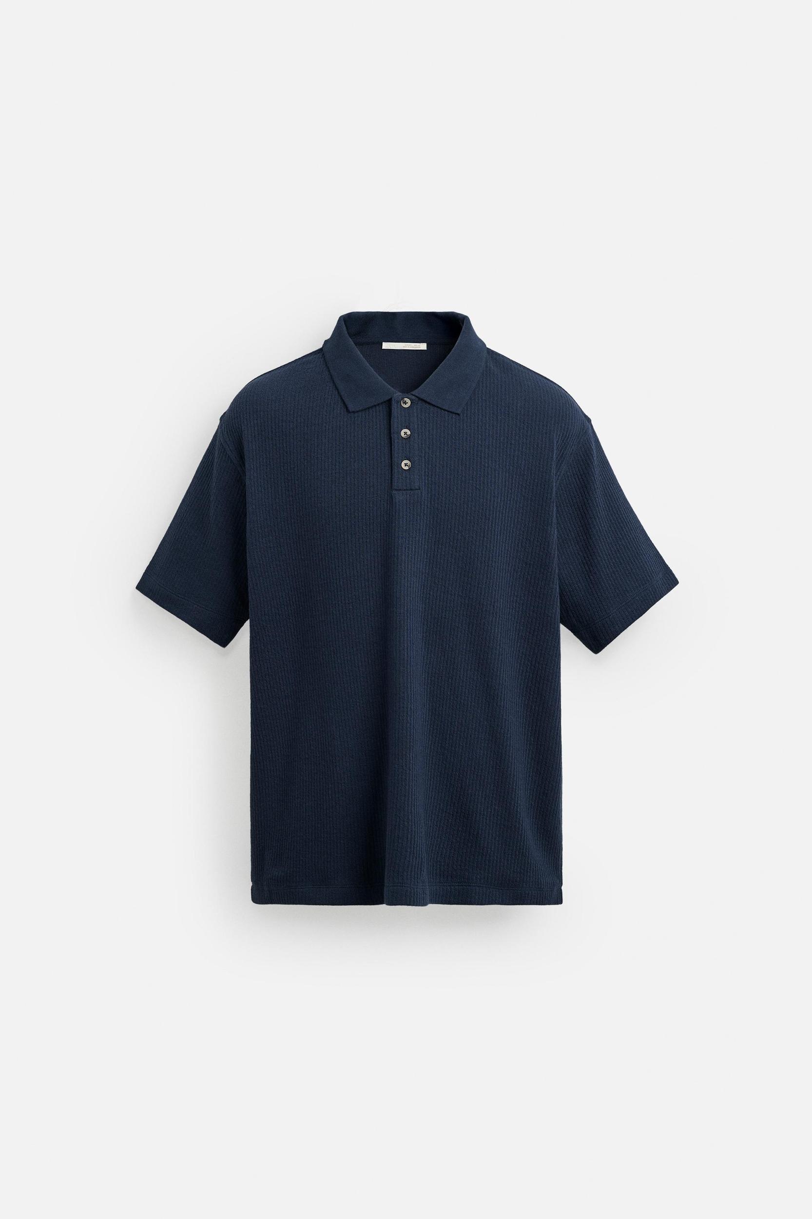 VERTICAL TEXTURED POLO SHIRT Product Image