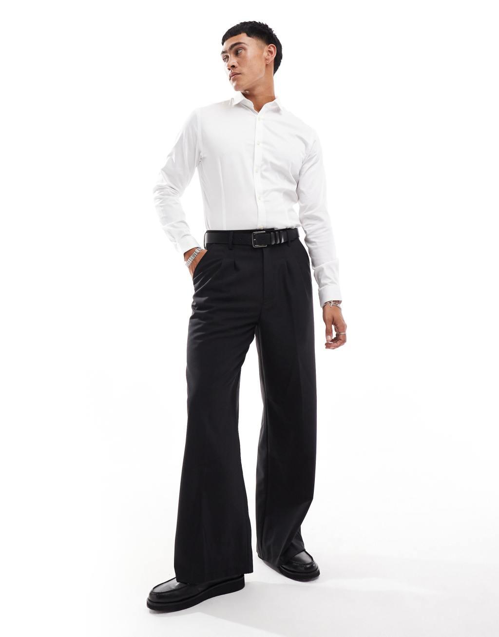 Jack & Jones Premium super slim fit stretch smart shirt in white Product Image