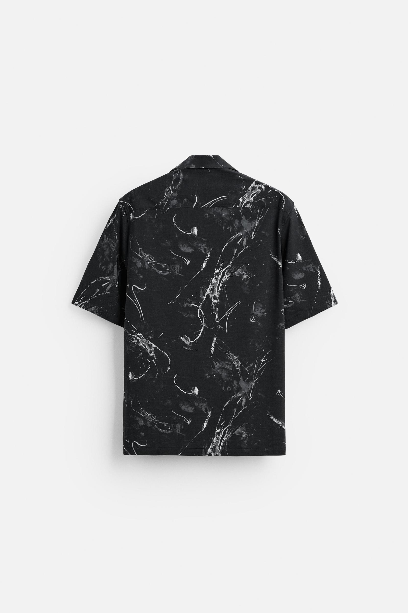 ABSTRACT PRINT STRETCH SHIRT Product Image