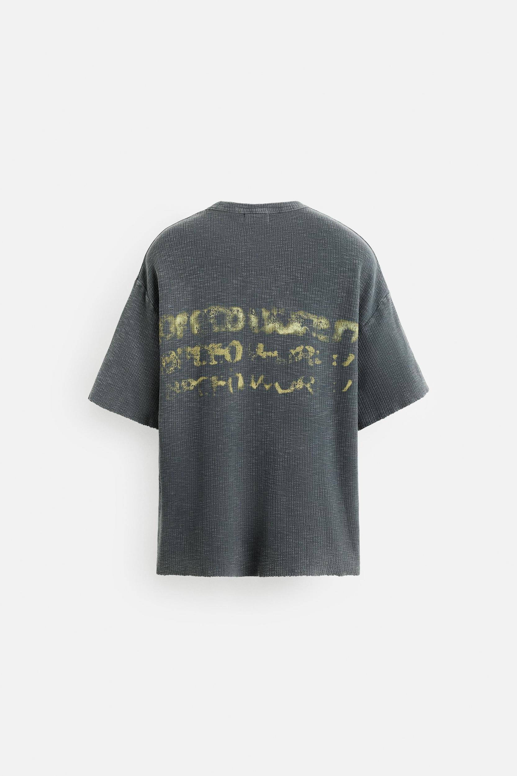 WASHED PRINT KNIT T-SHIRT Product Image