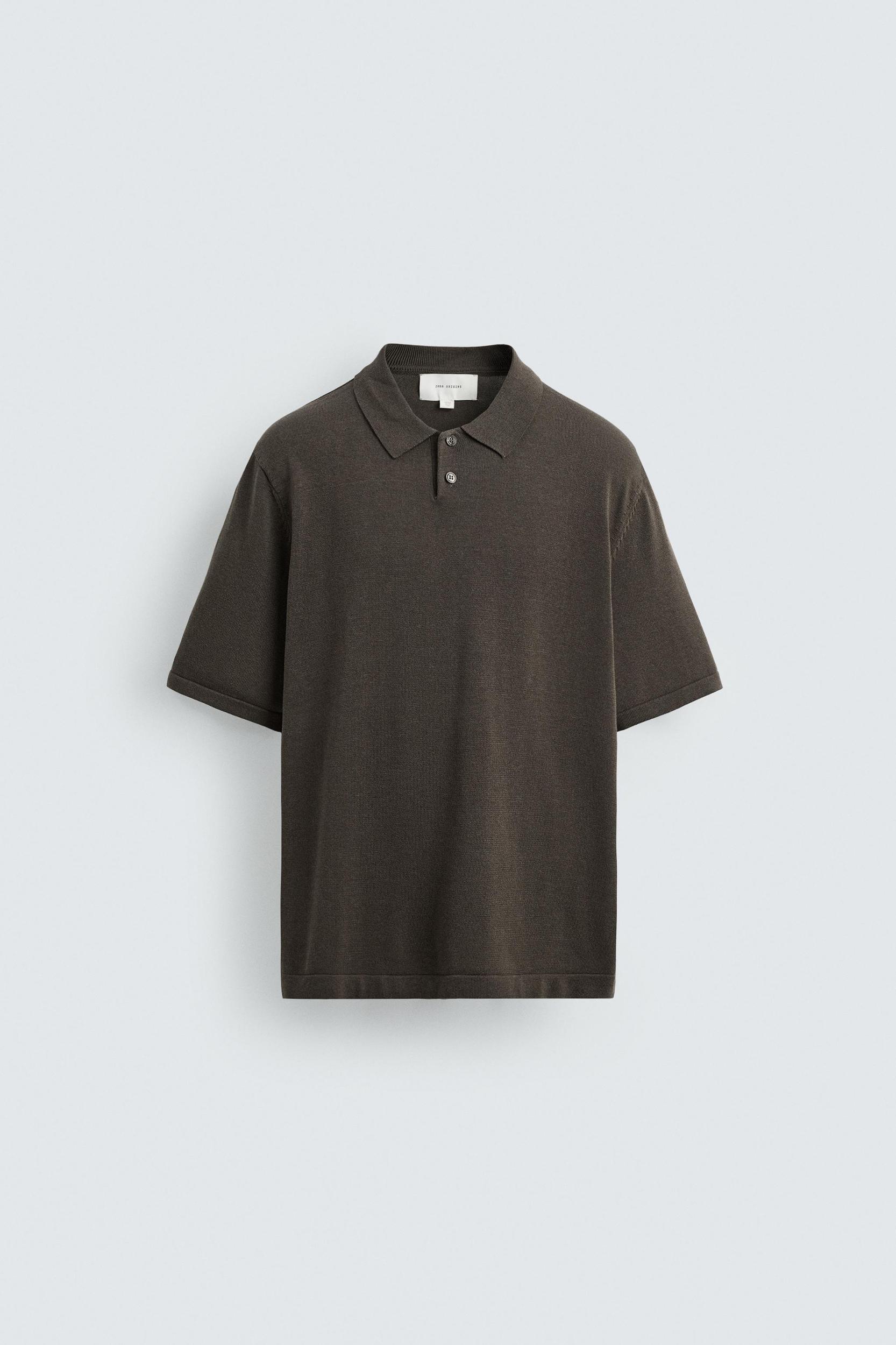 COTTON BLEND KNIT POLO SHIRT Product Image
