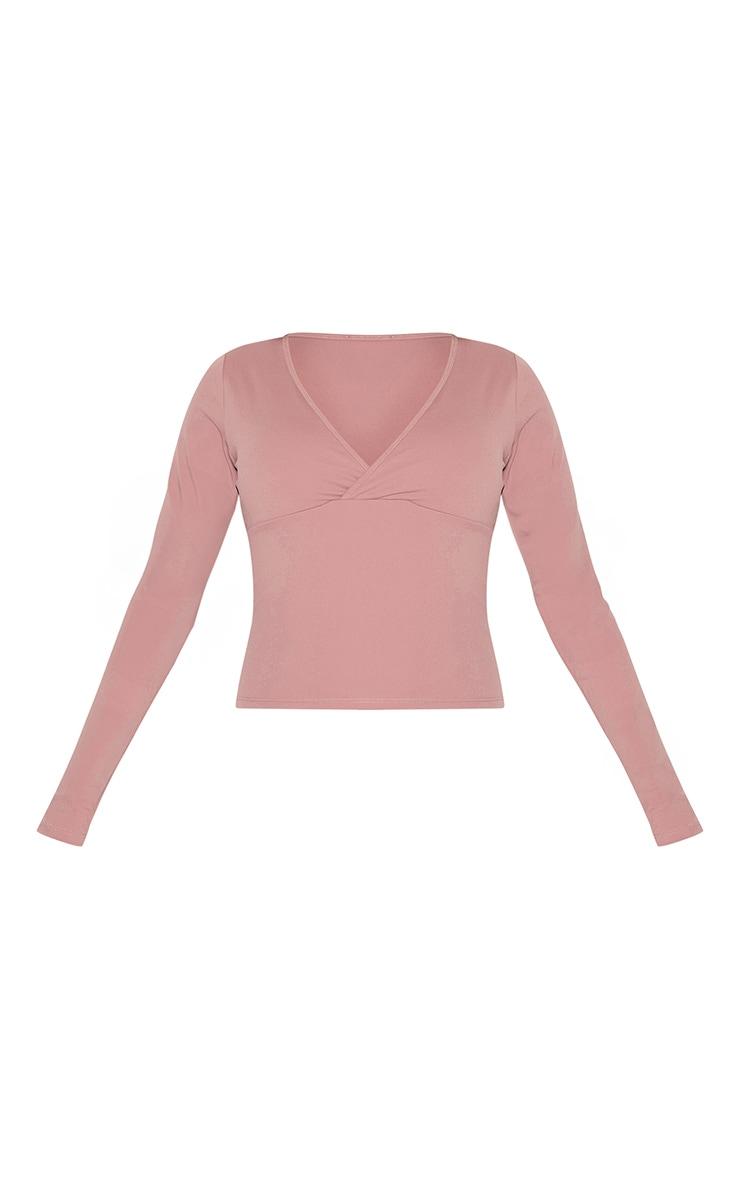 Mauve Sculpt Crossover Long Sleeve Top Product Image