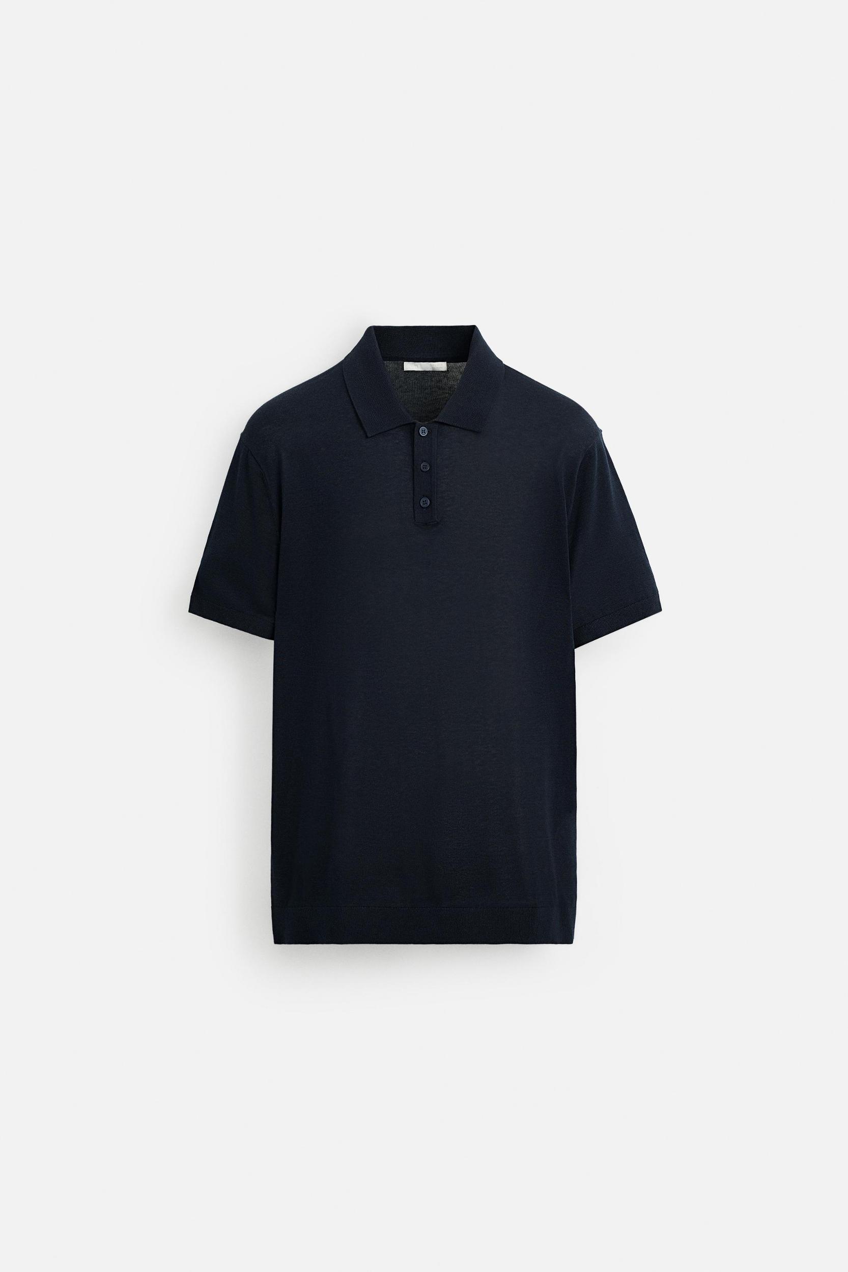 COTTON - SILK BLEND KNIT POLO Product Image