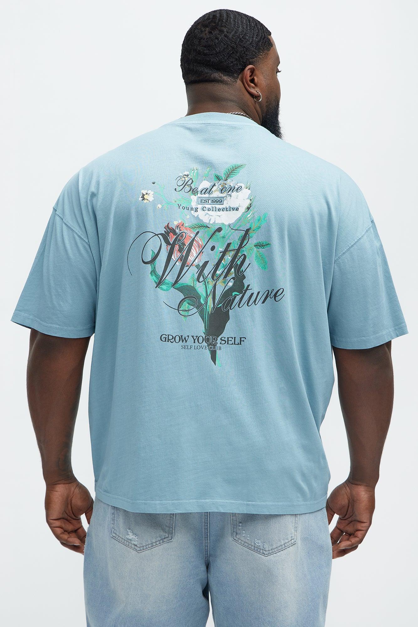 With Nature Oversized Short Sleeve Tee - Light Blue Product Image