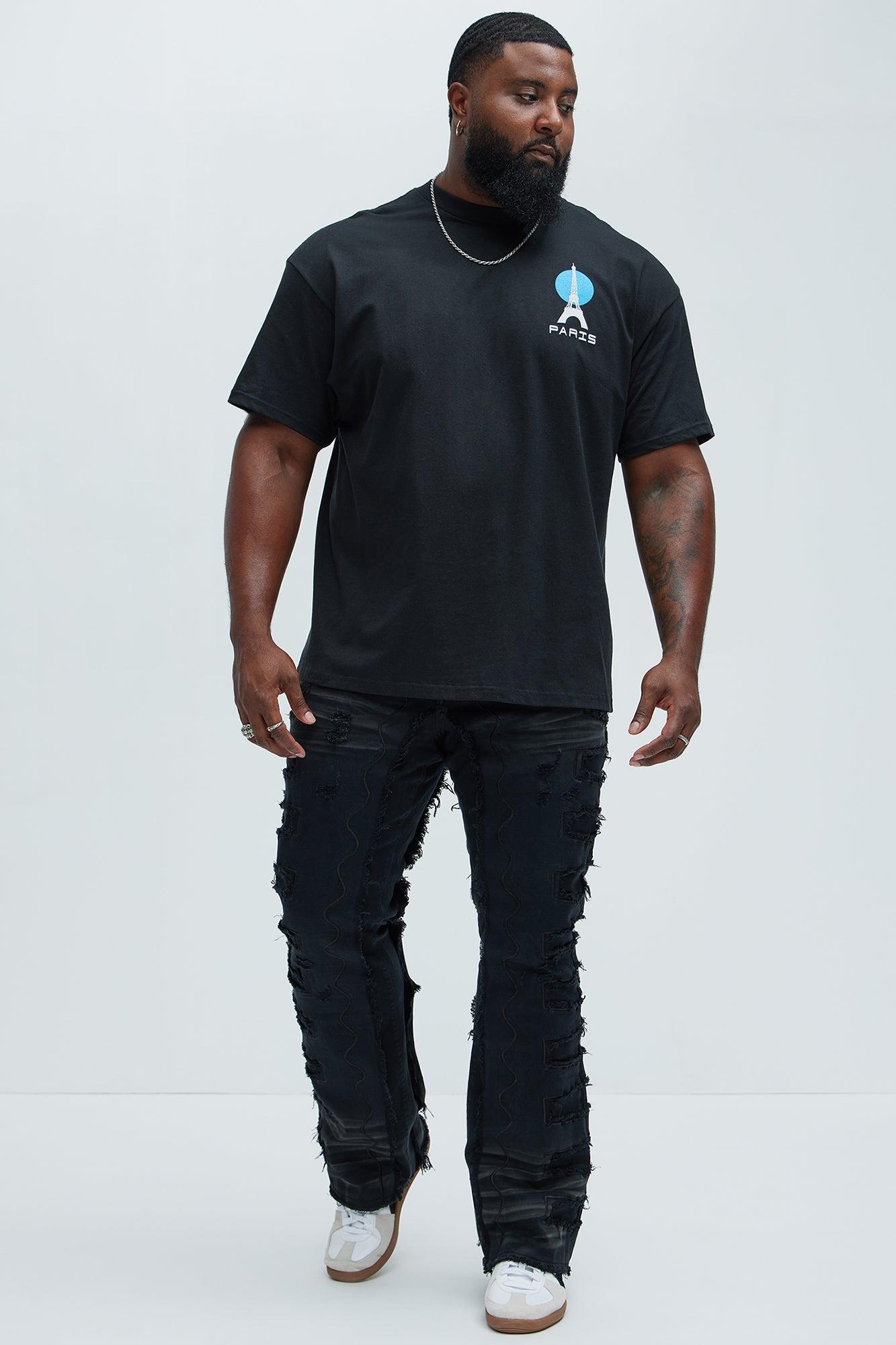 Back Up Fray Stacked Skinny Flare Jeans - Black Product Image