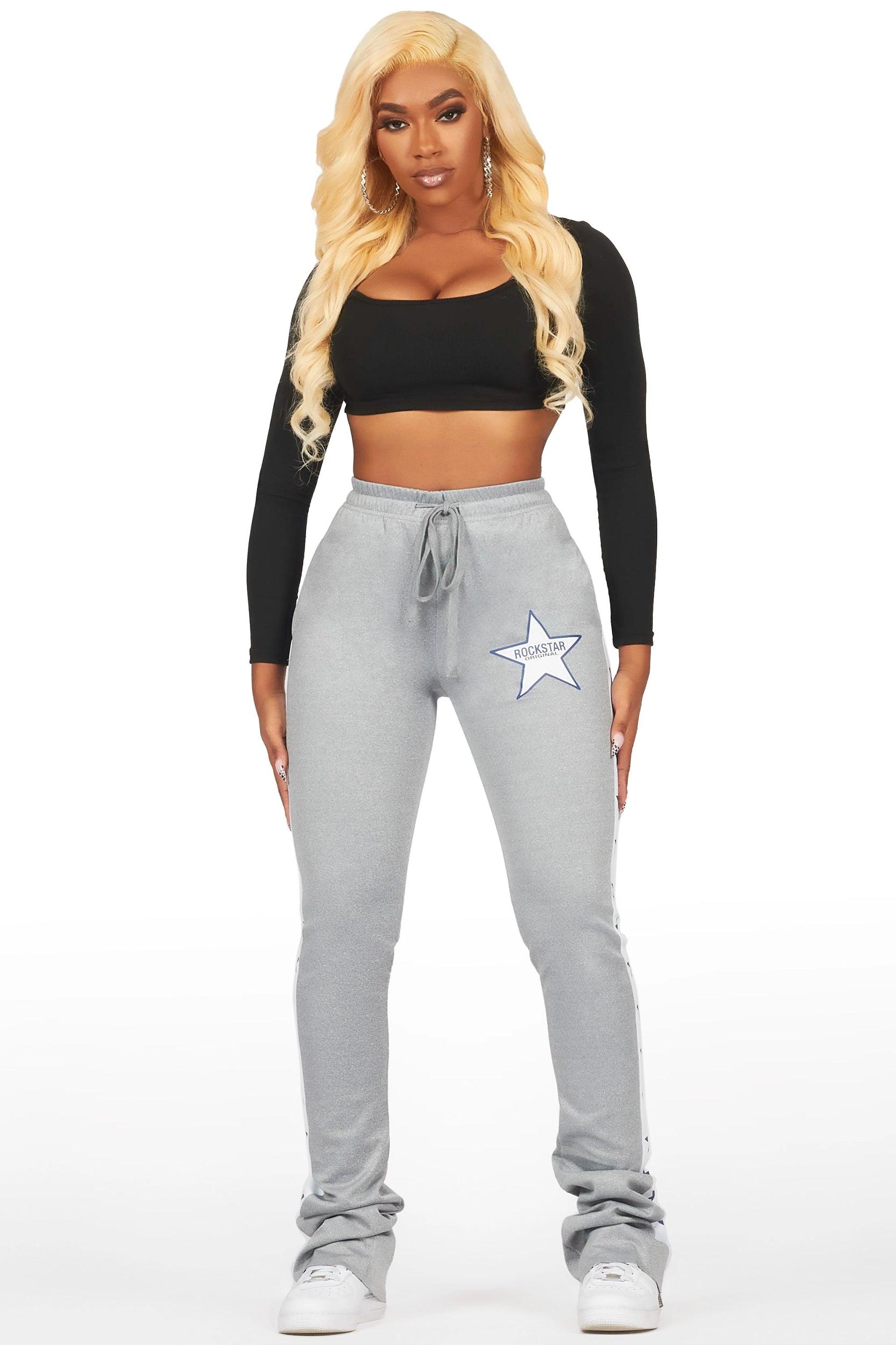 Kevona Heather Grey Super Stacked Track Pant Female Product Image