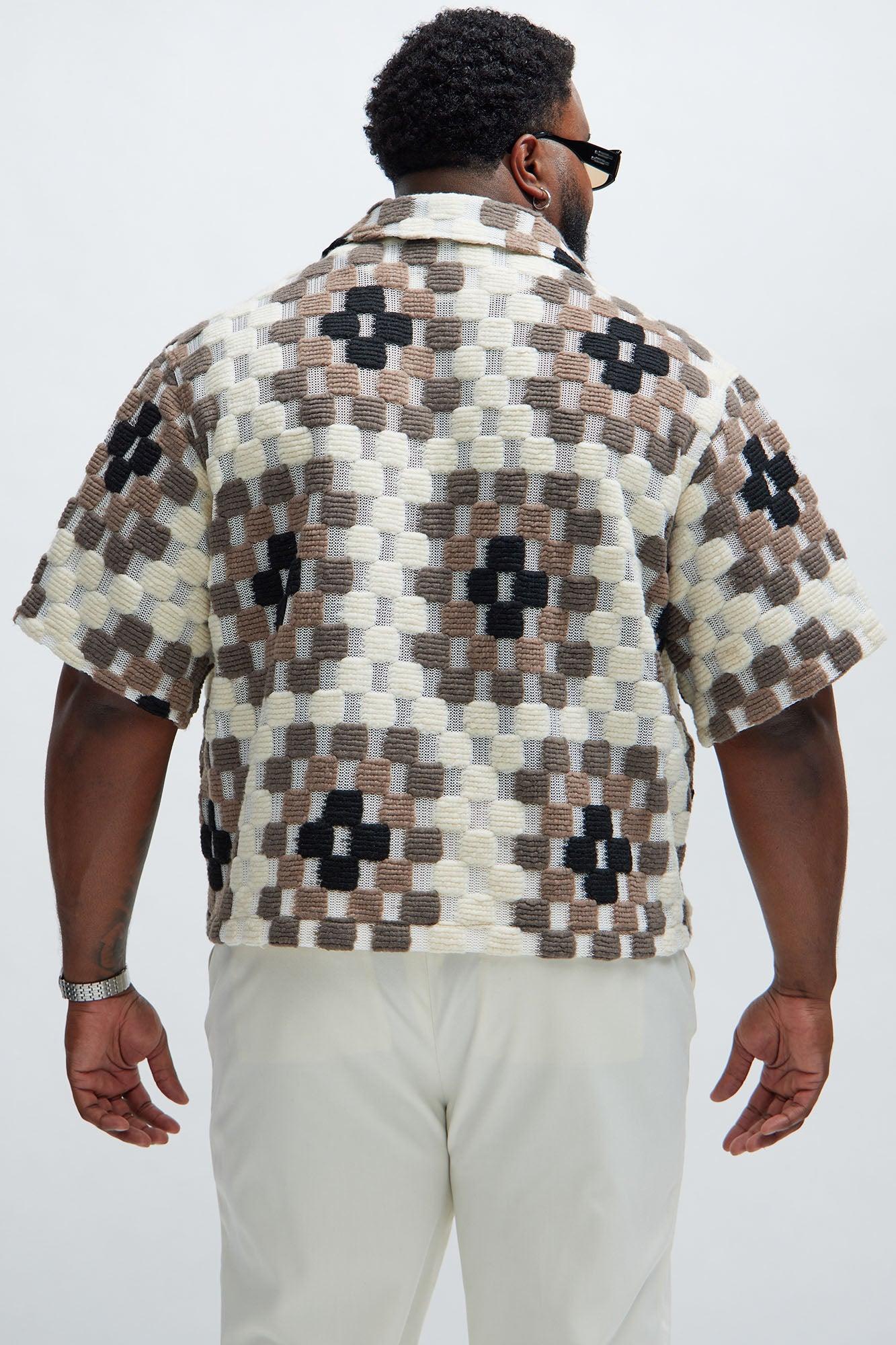 Gaston Jacquard Cropped Shirt - Brown/combo Product Image