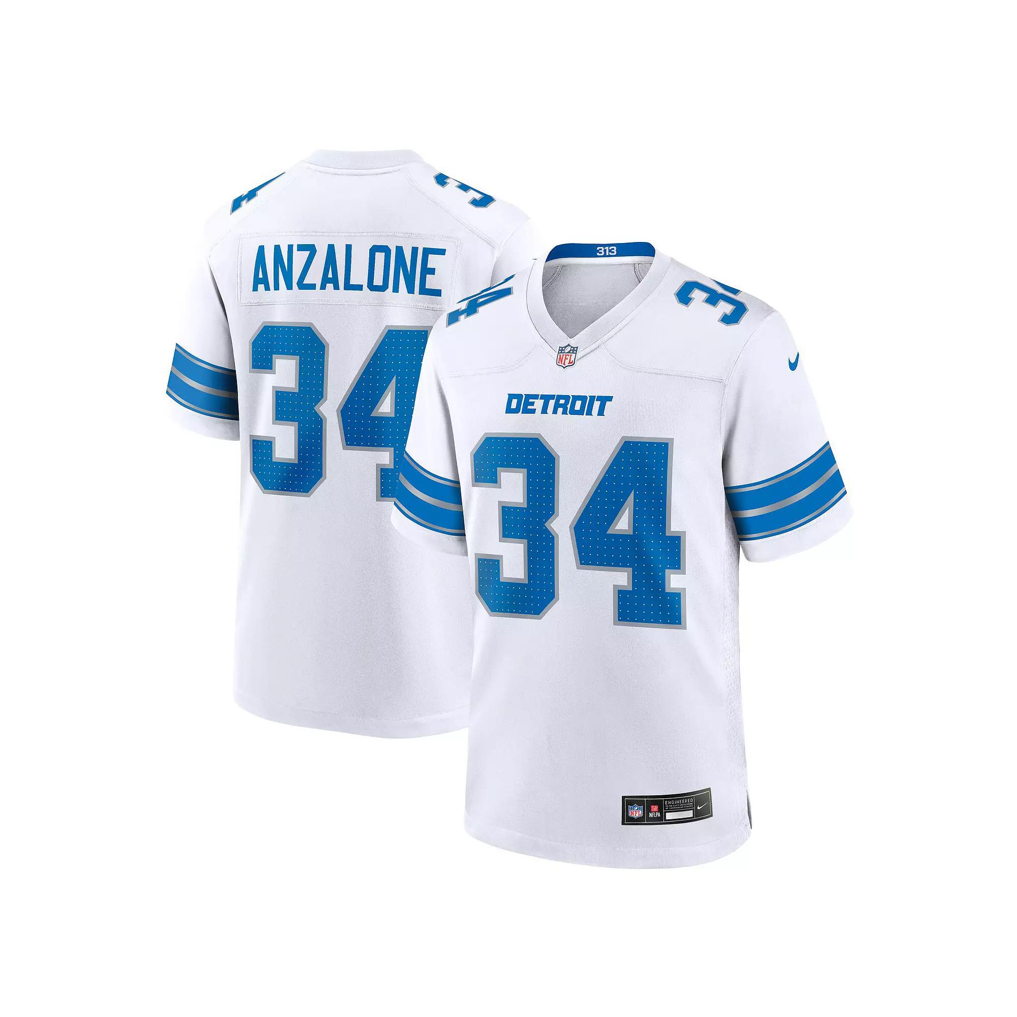 Men's Nike Alex Anzalone White Detroit Lions White Game Jersey,  Product Image