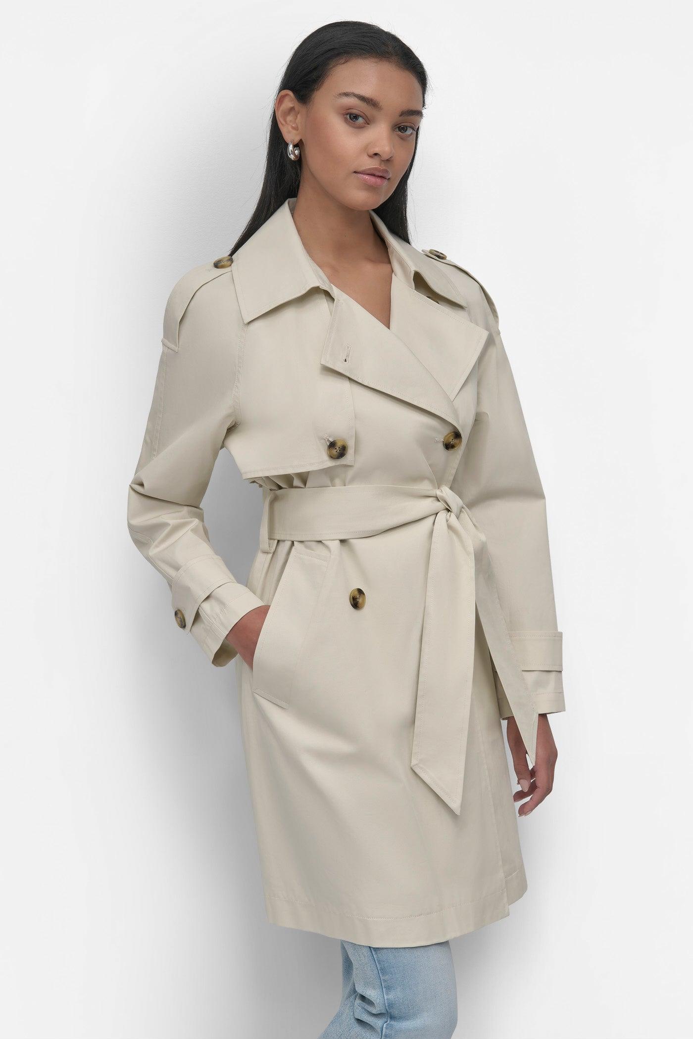 RAGLAN SLEEVE DOUBLE BREASTED TRENCH COAT Product Image