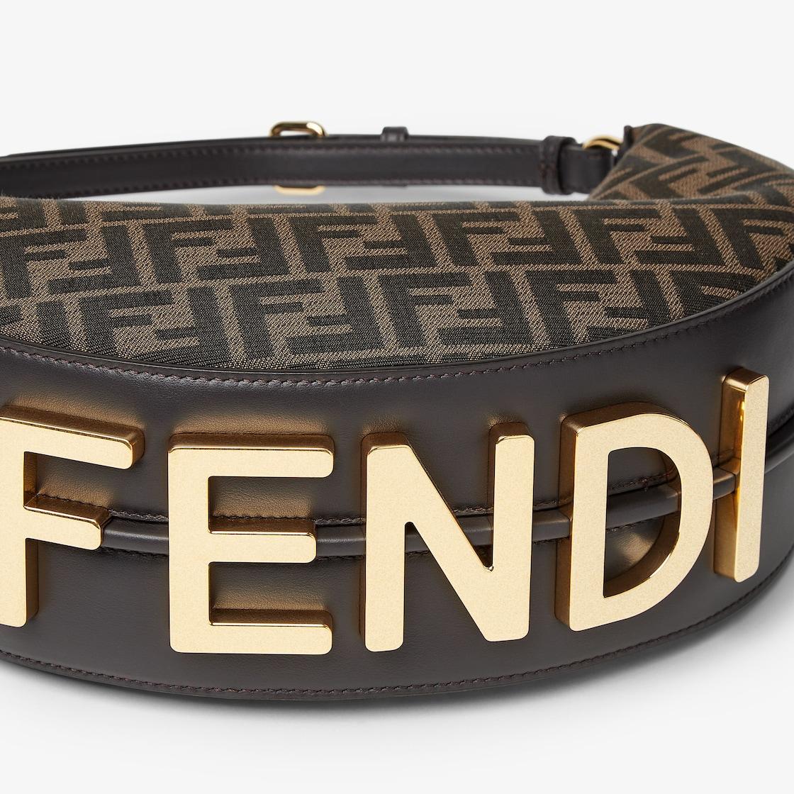 Fendigraphy SmallBrown FF jacquard fabric bag Product Image