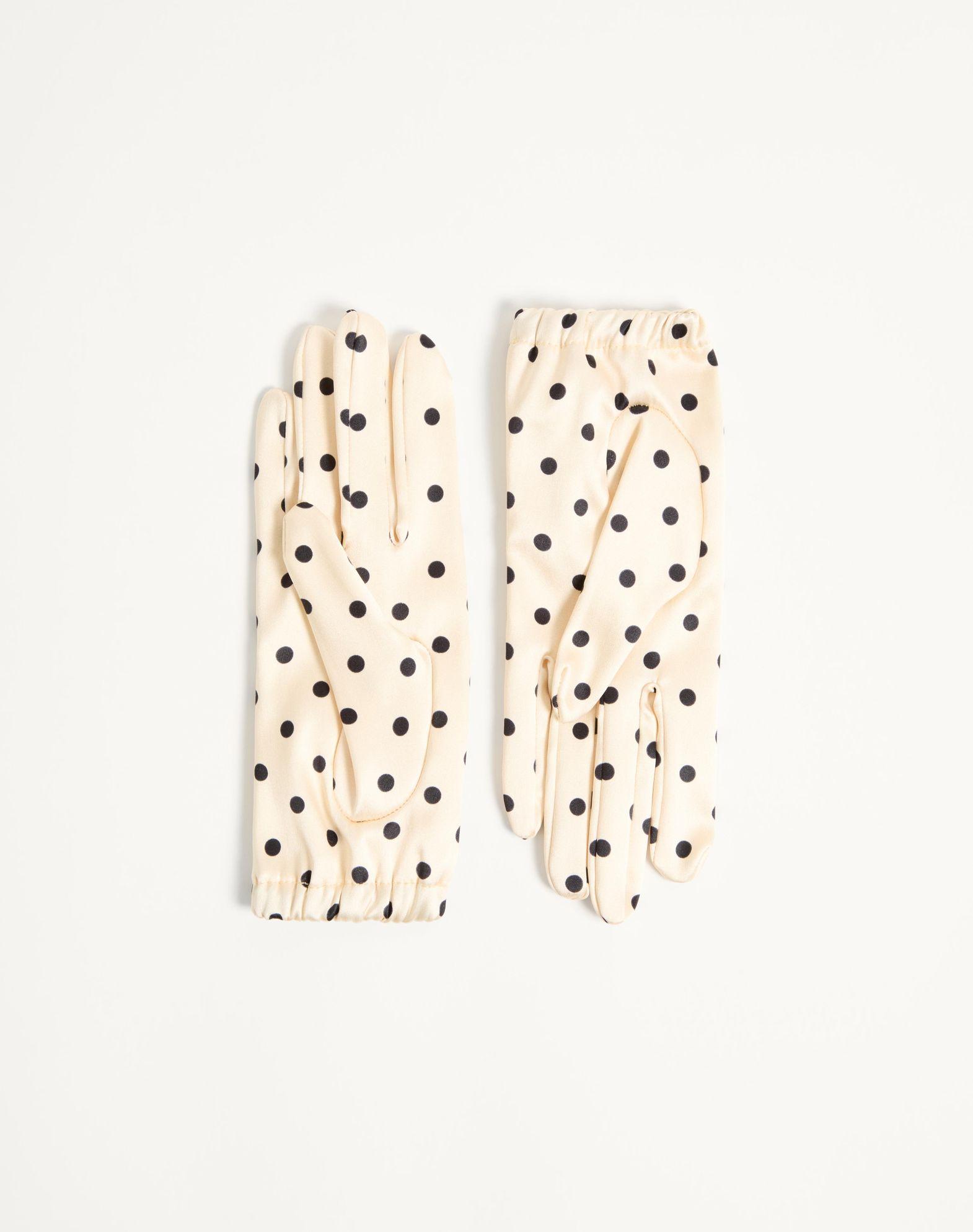 Vlogo Signature Polka Print Silk Gloves Product Image