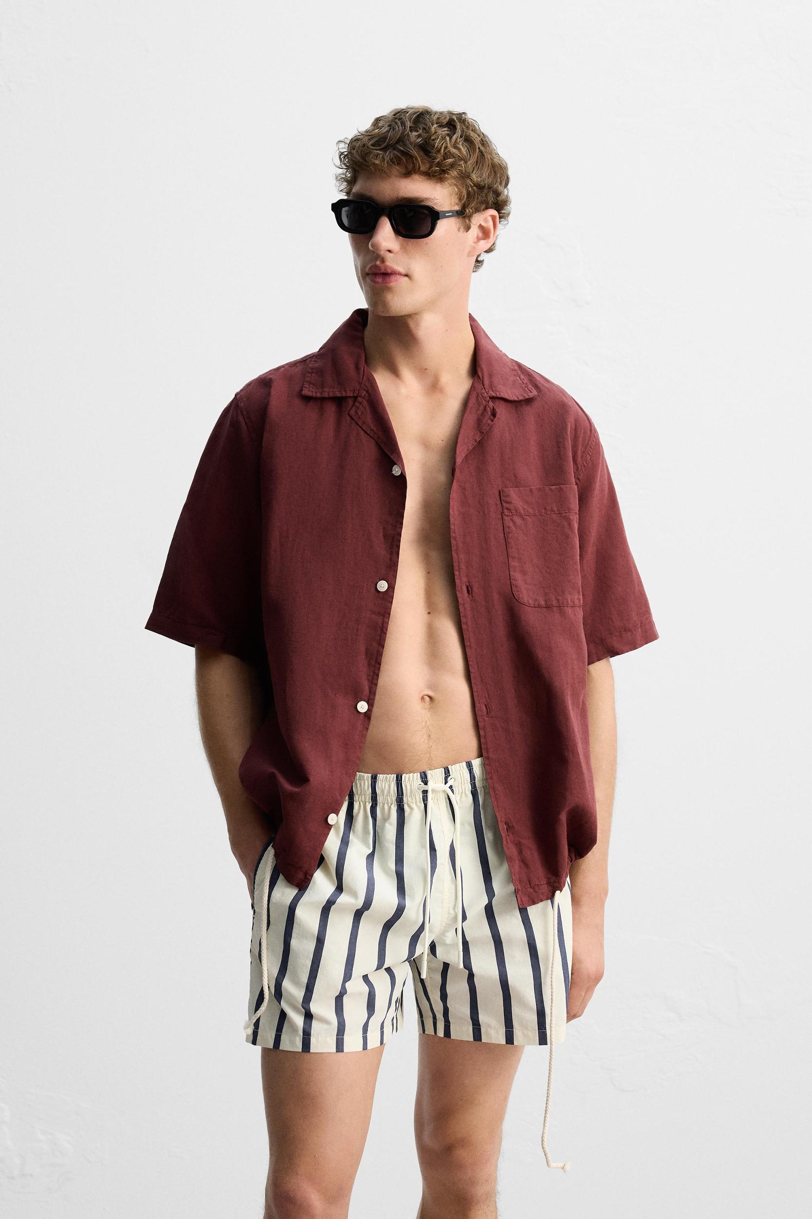 STRIPED MID-LENGTH SWIMSUIT Product Image