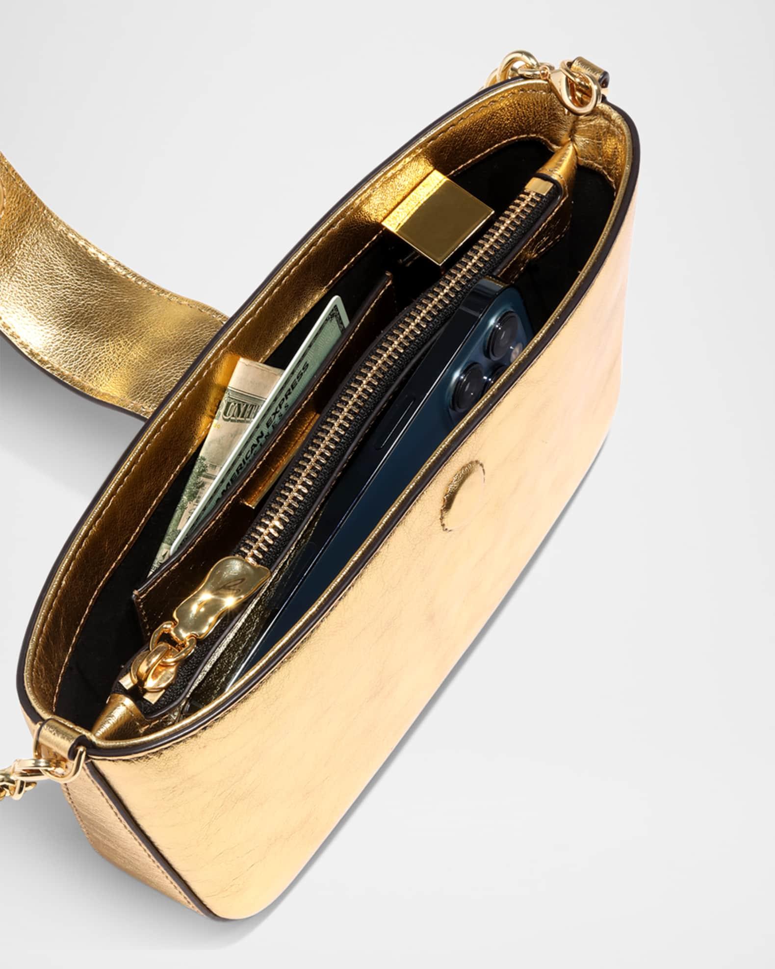 The Crumple Metallic Leather Crossbody Bag  Product Image