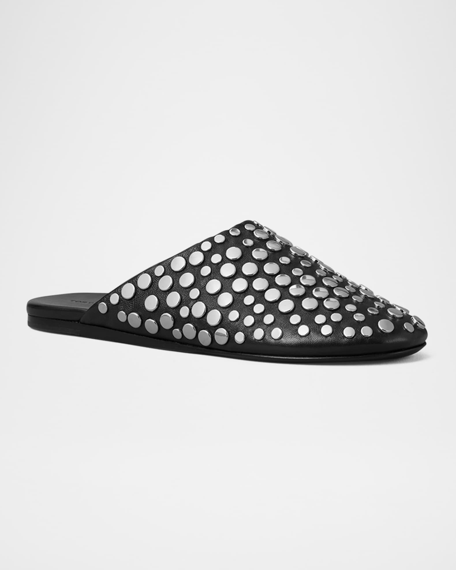Studded Leather Mules Product Image
