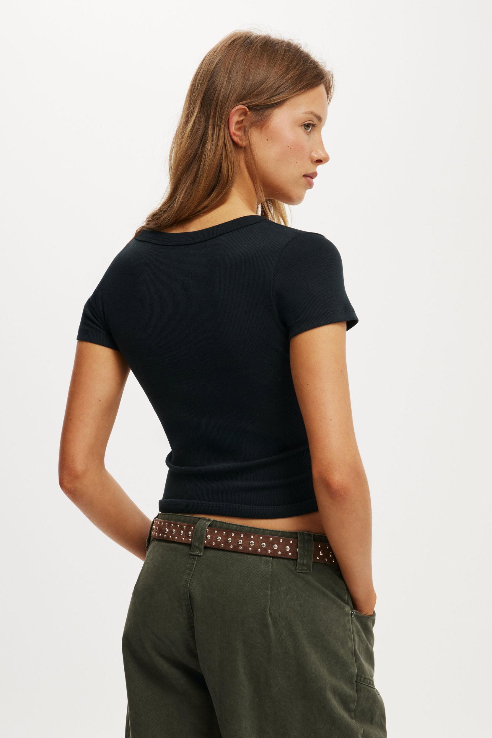 Goldie Rib V Neck Short Sleeve Product Image