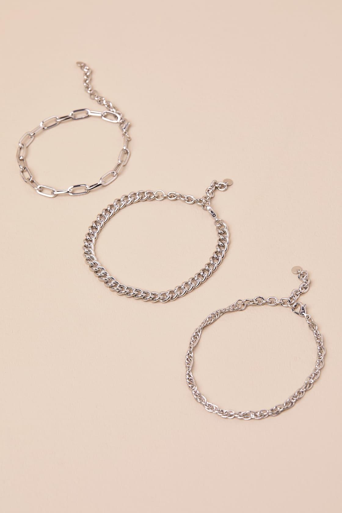 Soma Silver Three-Piece Chain Bracelet Set Product Image