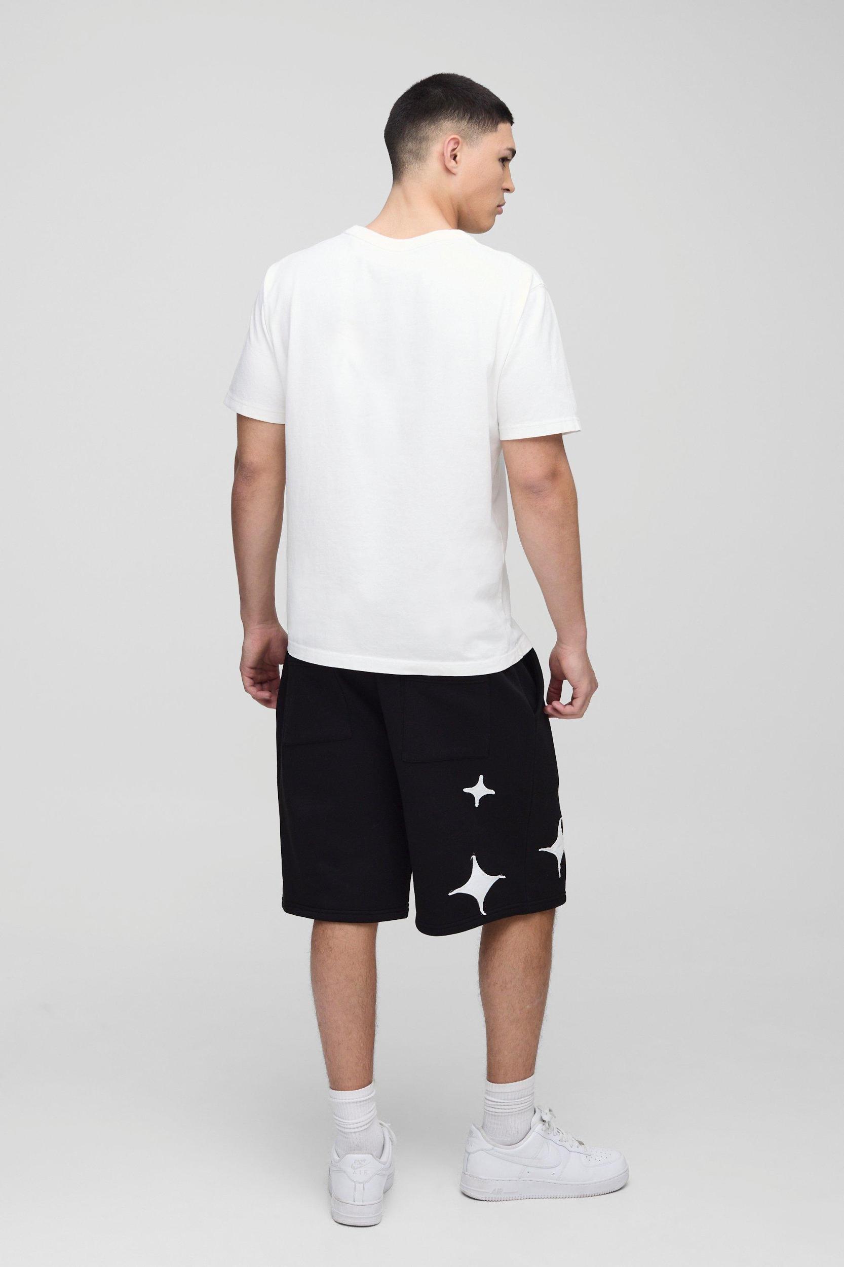 Oversized Official Applique Sweat Shorts | boohooMAN USA Product Image