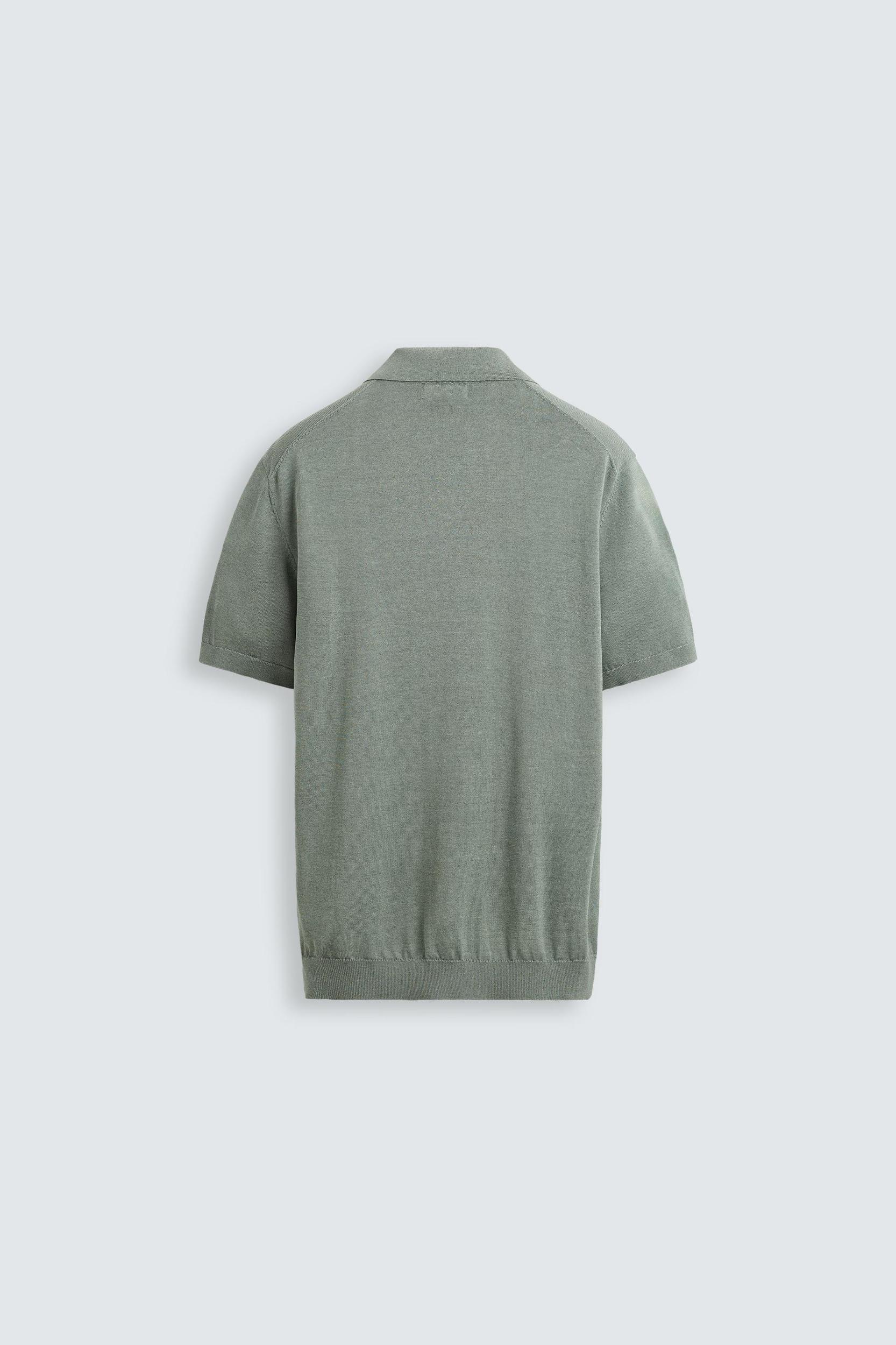 COTTON-SILK KNIT POLO SHIRT Product Image