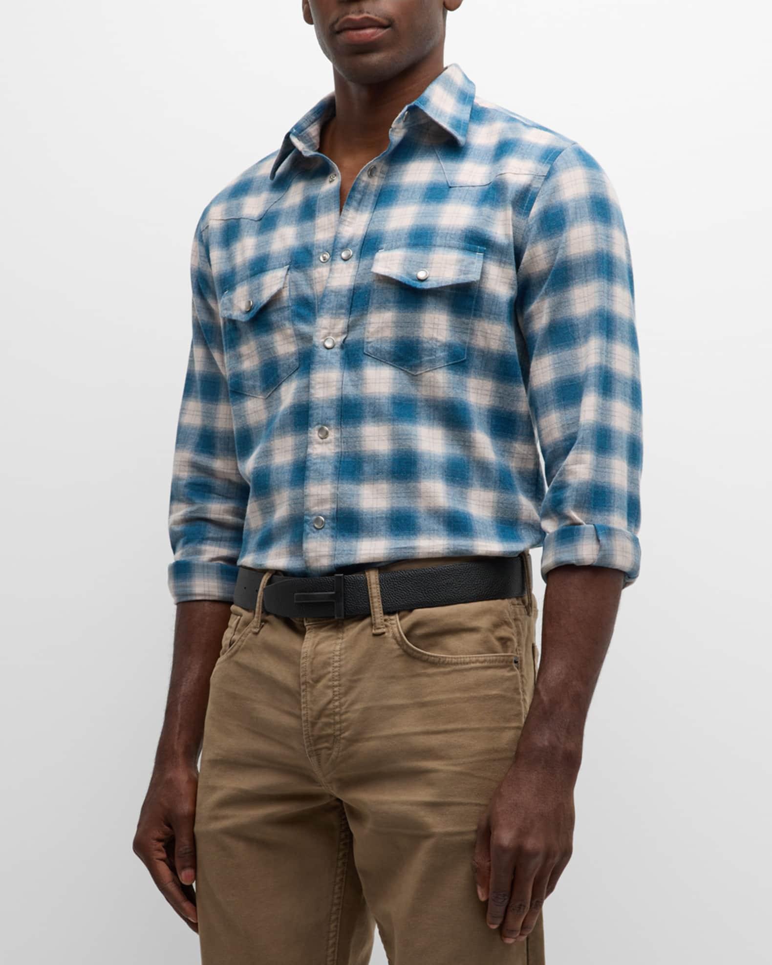 Men's Cotton Soft Check Western Shirt Product Image